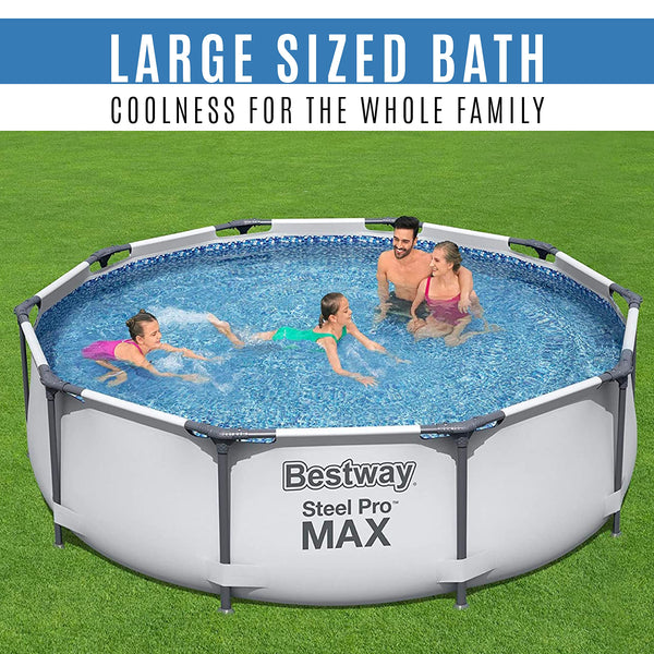 Bestway Steel Pro Max | Metal Frame Above Ground Pool, Family Outdoor Pool 10ft