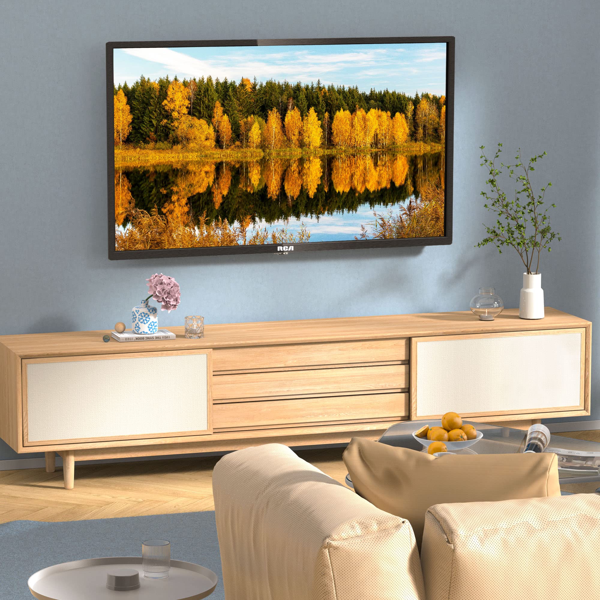 RCA RB24H2CU 24" inchFreeview HD TV DVB-T2/C/S2 Dolby Digital Audio, LED Backlighting Display, HDMI VGA PC SCART USB Travel Small TV for Motorhome and Campervan,Caravans,12 Volt