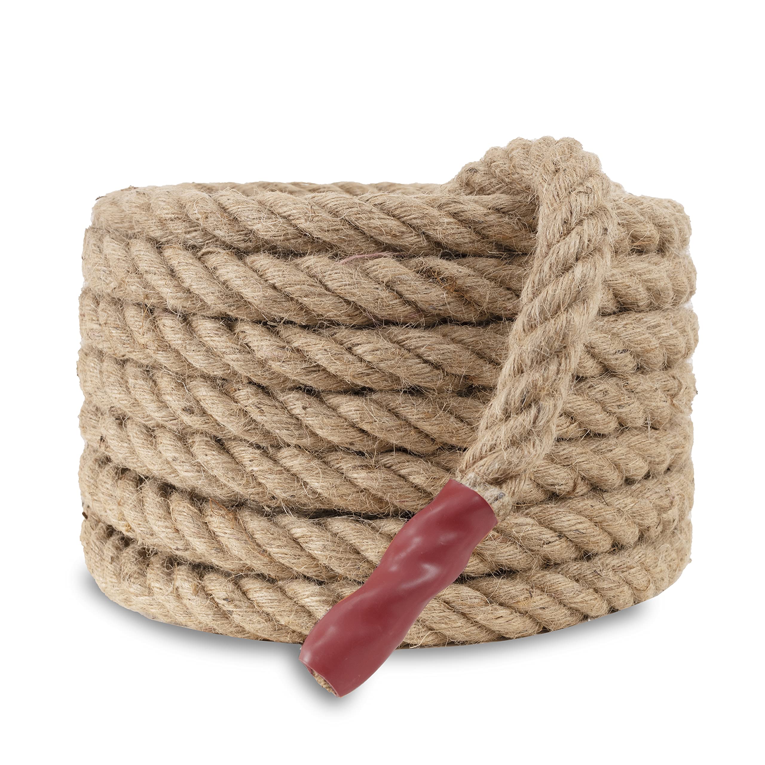 EMEKIAN 25mm Natural Thick Jute Rope, 15M Twisted 4 Strand Fiber Hemp Rope, Strong Jute Twine String for Gardening, Craft, Bundling, Camping,