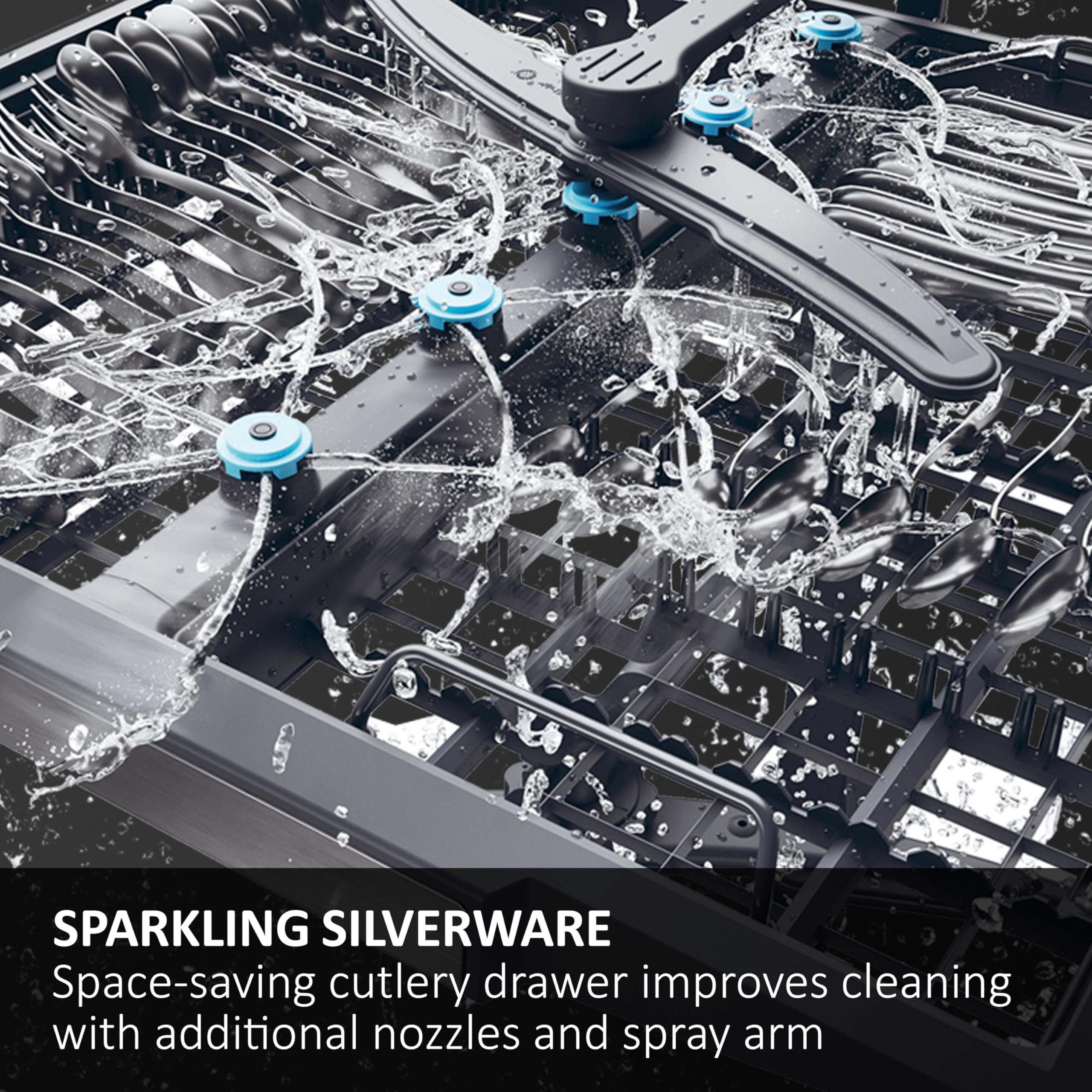 Haier XI1C3TB2FB-80 I-Pro Shine Series 4 Integrated Dishwasher, 11 place Setting, Black Bezel, C Rated