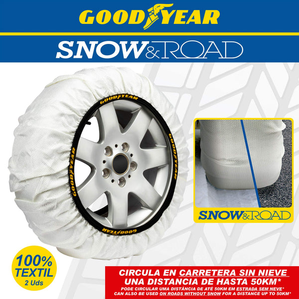 Goodyear Set of 2 x 9 mm Metallic Car Snow Chains Size 110 with Automatic Tensioner