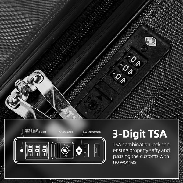 ATX Luggage Suitcase Large on 4 Dual Spinner Wheels Super Lightweight ABS Hard Shell Hold Check in with Built-in TSA Lock (Orange, 110 Liter)