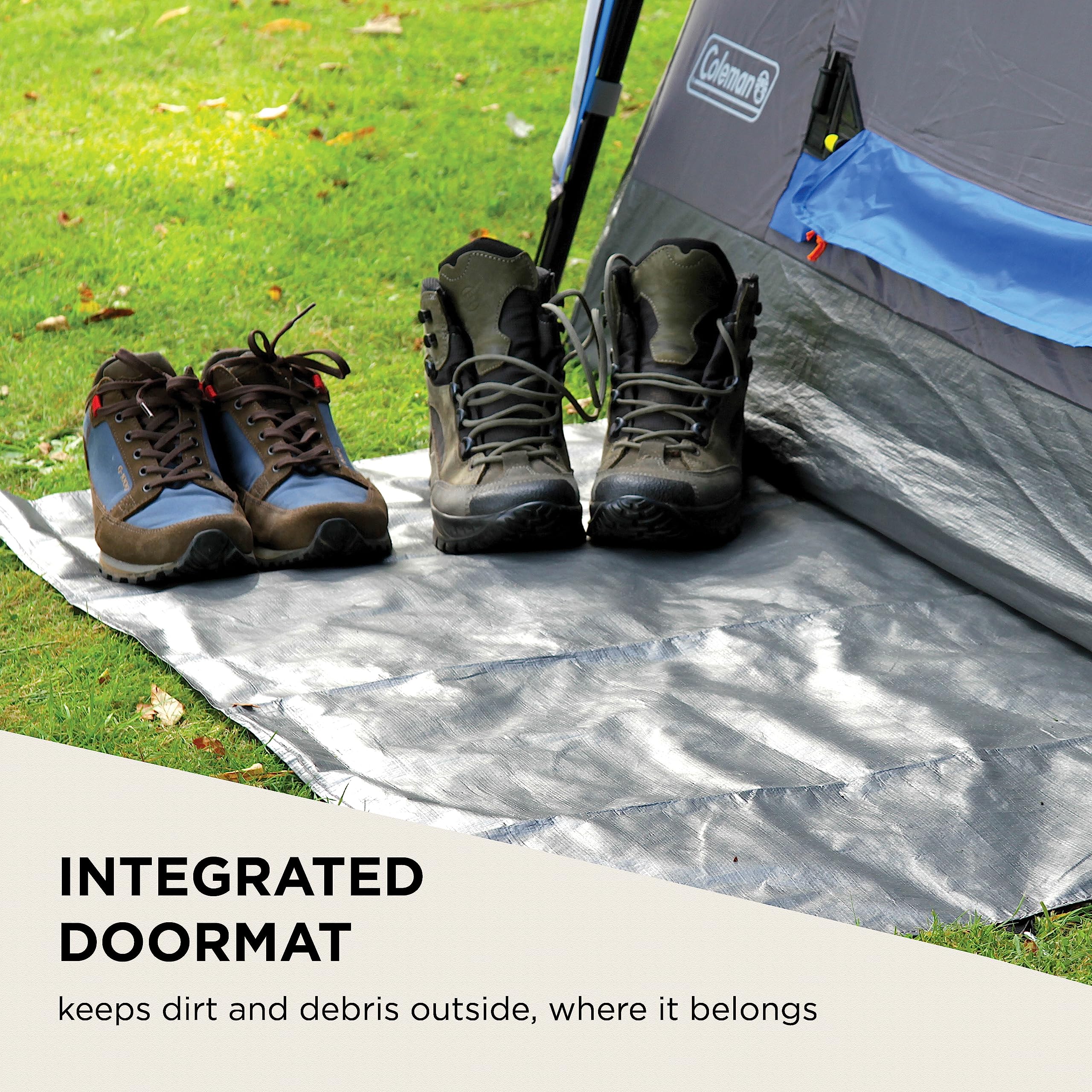 Coleman Tent Octagon, 6 Man Festival Dome Tent, 6 Person Family Camping Tent with 360° Panoramic View, Stable Steel Pole Construction, Sewn-in Groundsheet, 100 Percent Waterproof