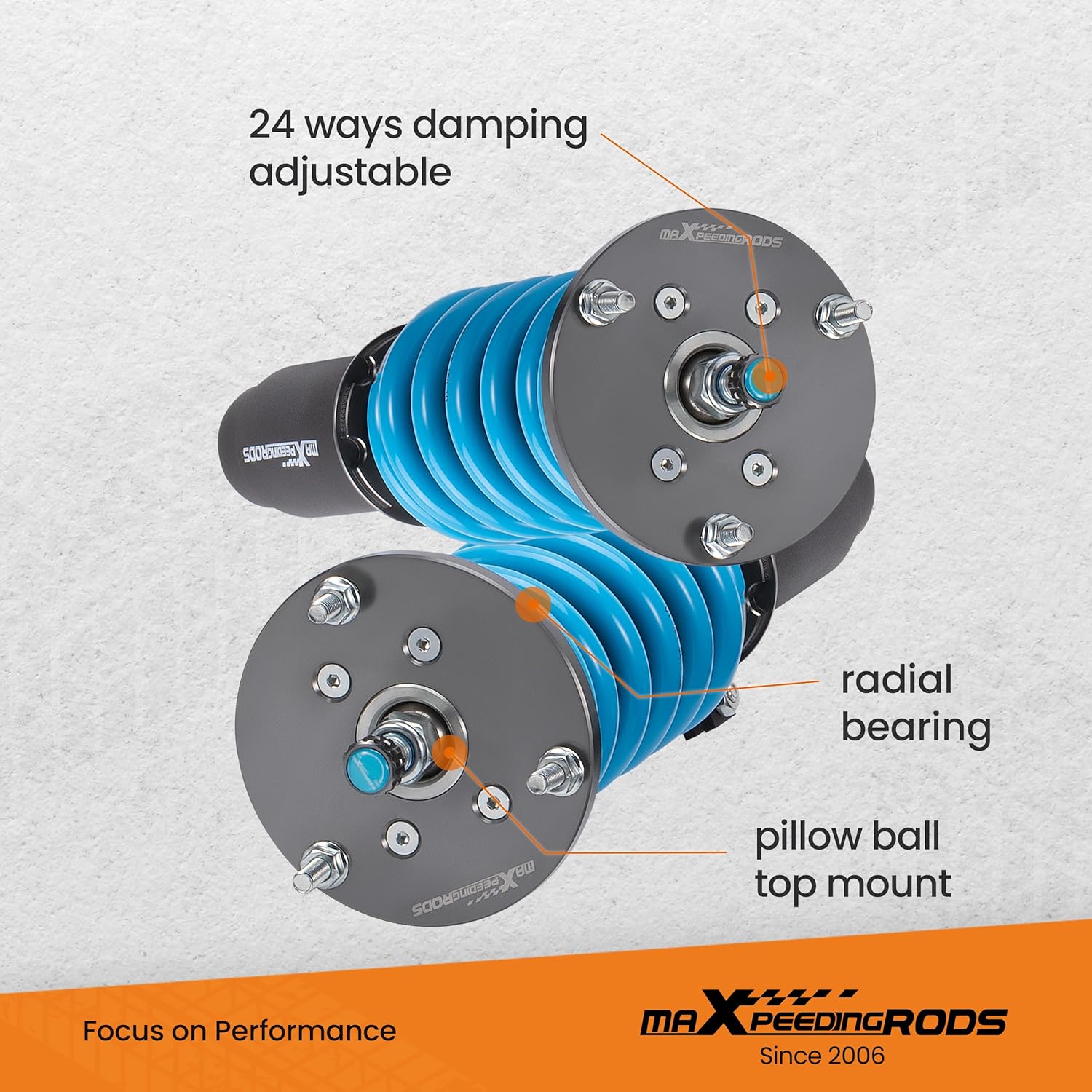 maXpeedingrods Performance Coilovers for BMW Z4 E85 2.5i 3.0 E86 03-08 Coupe Convertible Lowering Suspension