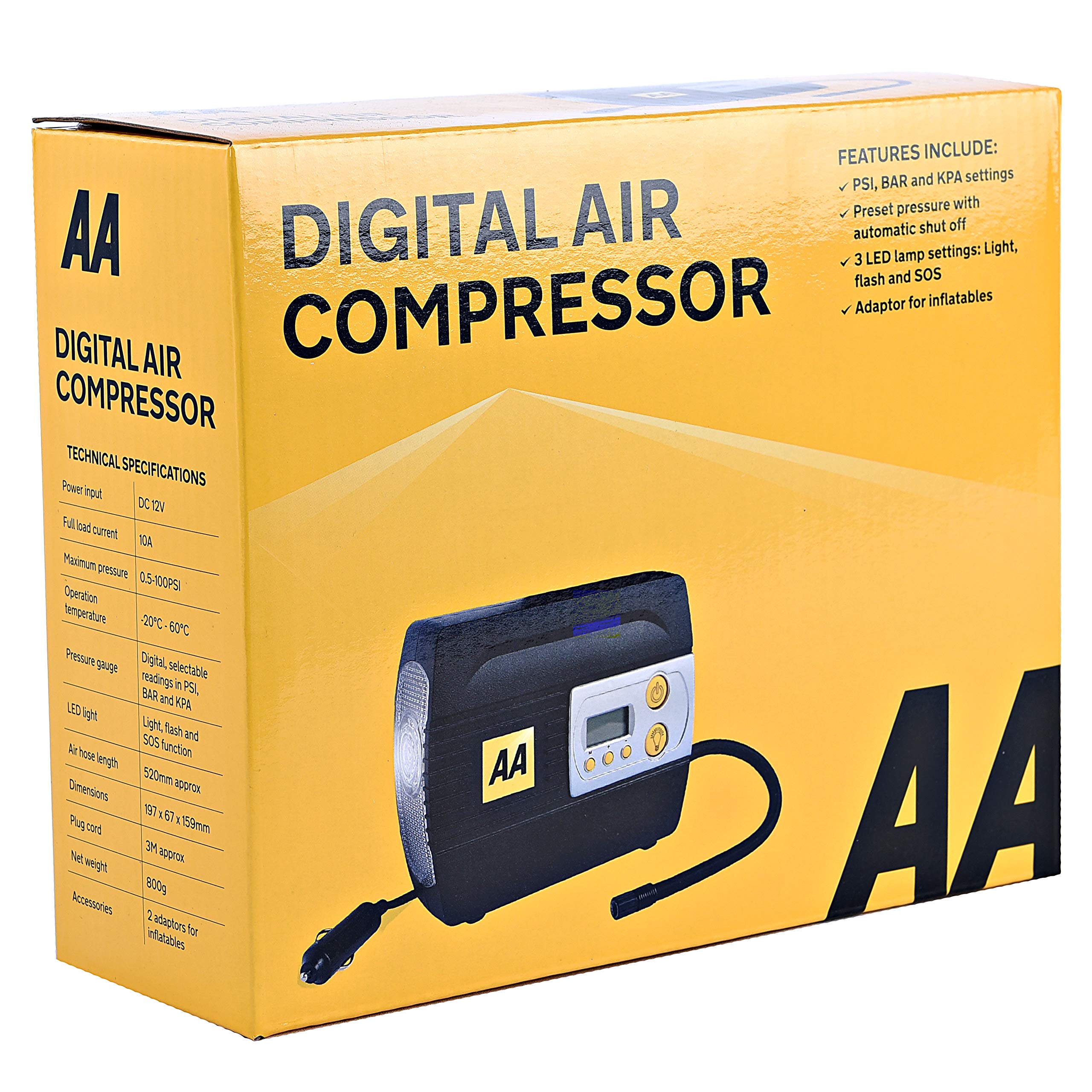 AA 2T 3.5 m Tow Rope AA6189 – Yellow Strap-Style Towing Belt for Car Breakdowns Other Vehicles up to 2 Tonnes