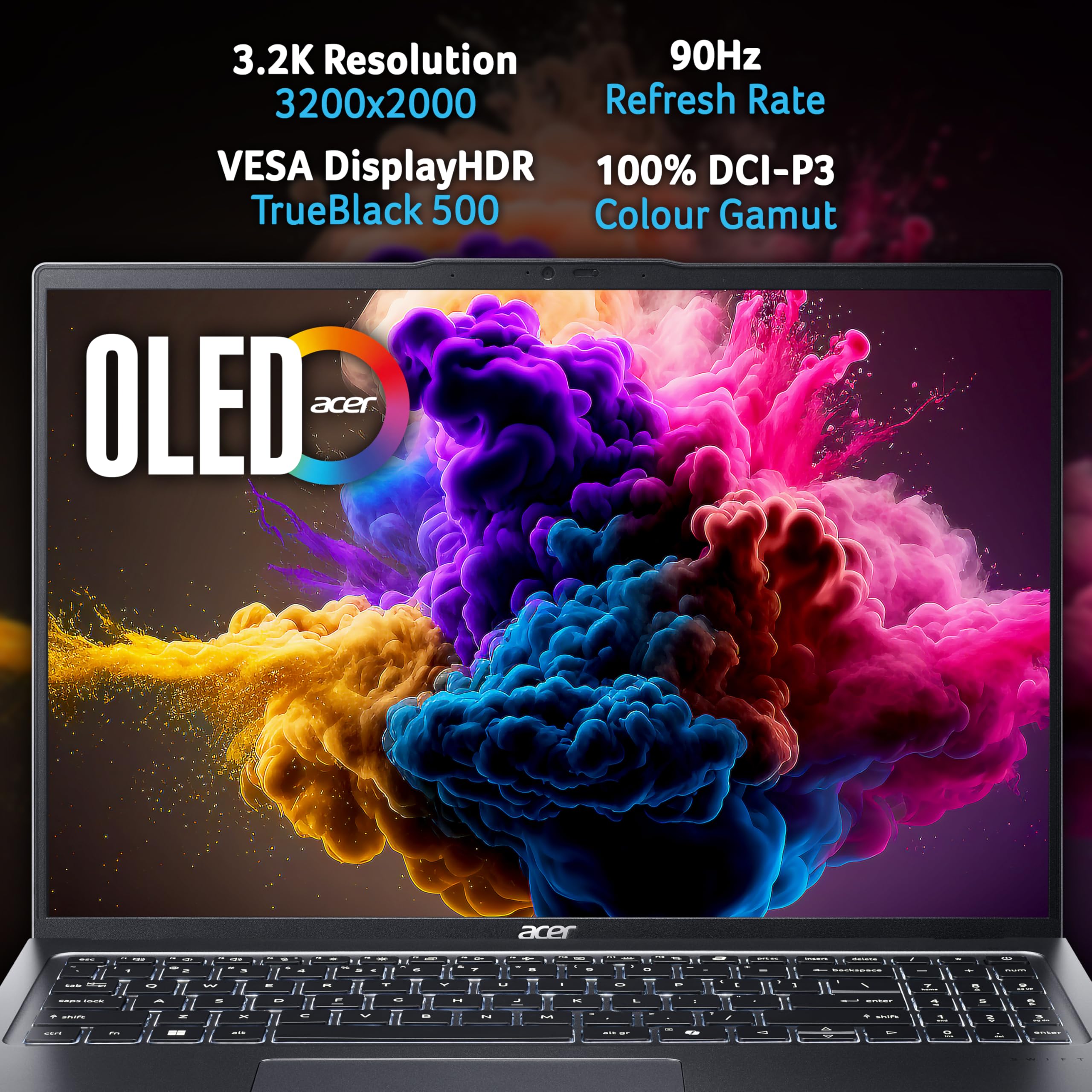 Acer Swift Go 14 SFG14-73 Laptop - Intel Core Ultra 5 125H, 16GB, 512GB SSD, Integrated Graphics, 14" 2.8K OLED, Windows 11, Silver