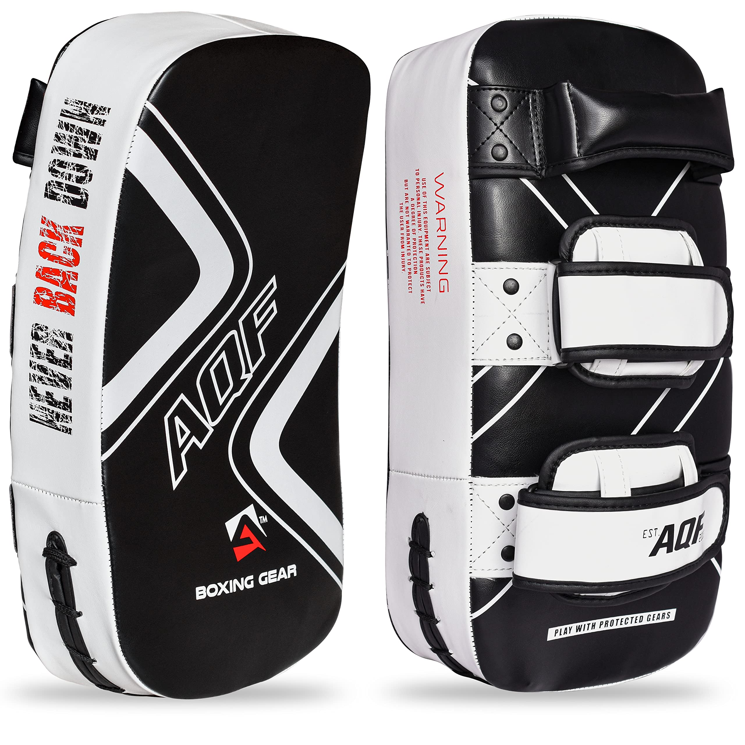 AQF Thai Kick Boxing Strike Curved Arm Pad MMA Focus Punch Shield Mitt - PRO Curved Pads Boxing Karate Training Equipment Muay Thai Hook & Jab Arm