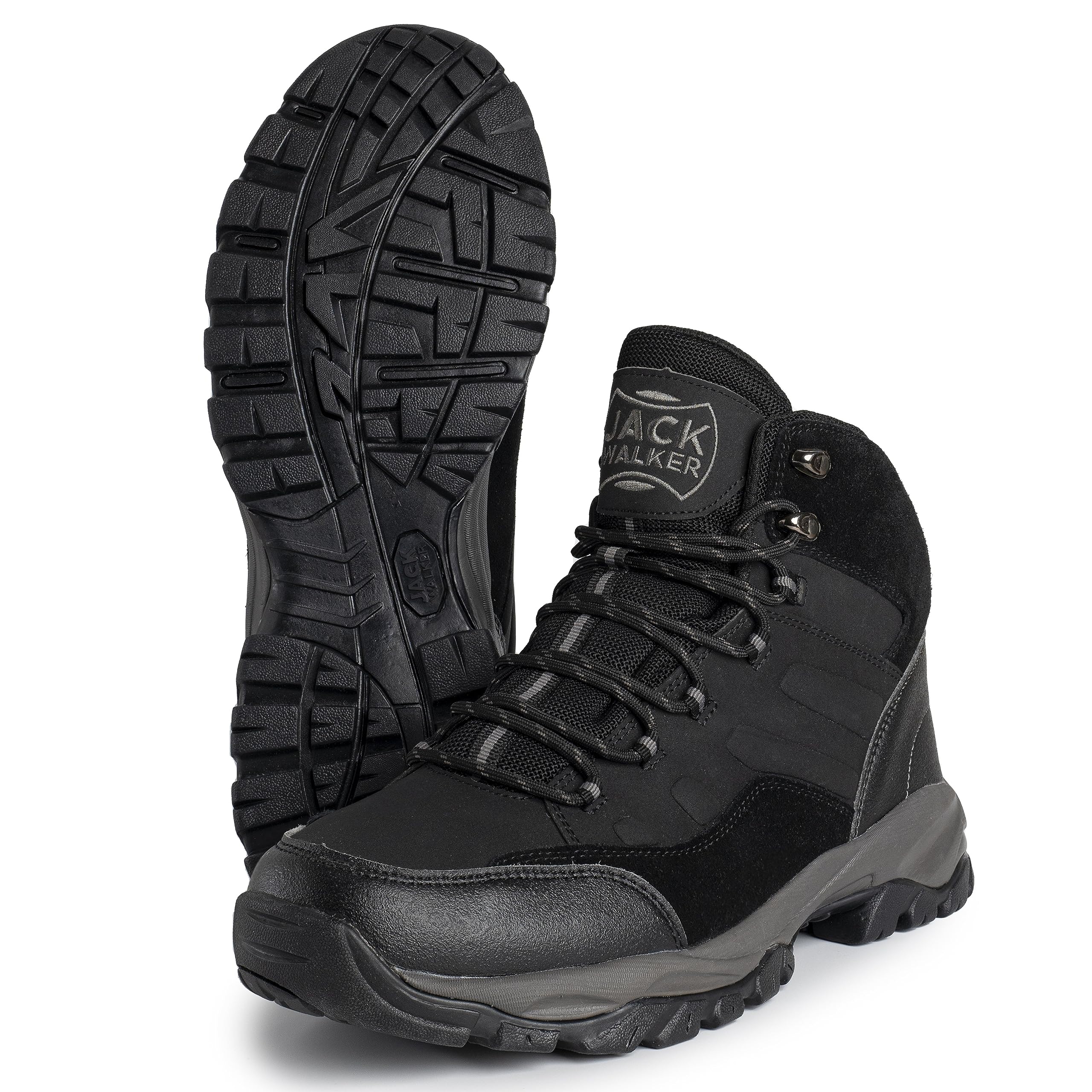 Jack Walker Mens Walking Leather Boots Lightweight Vent Breathable Hiking Trekking Shoes JW8215