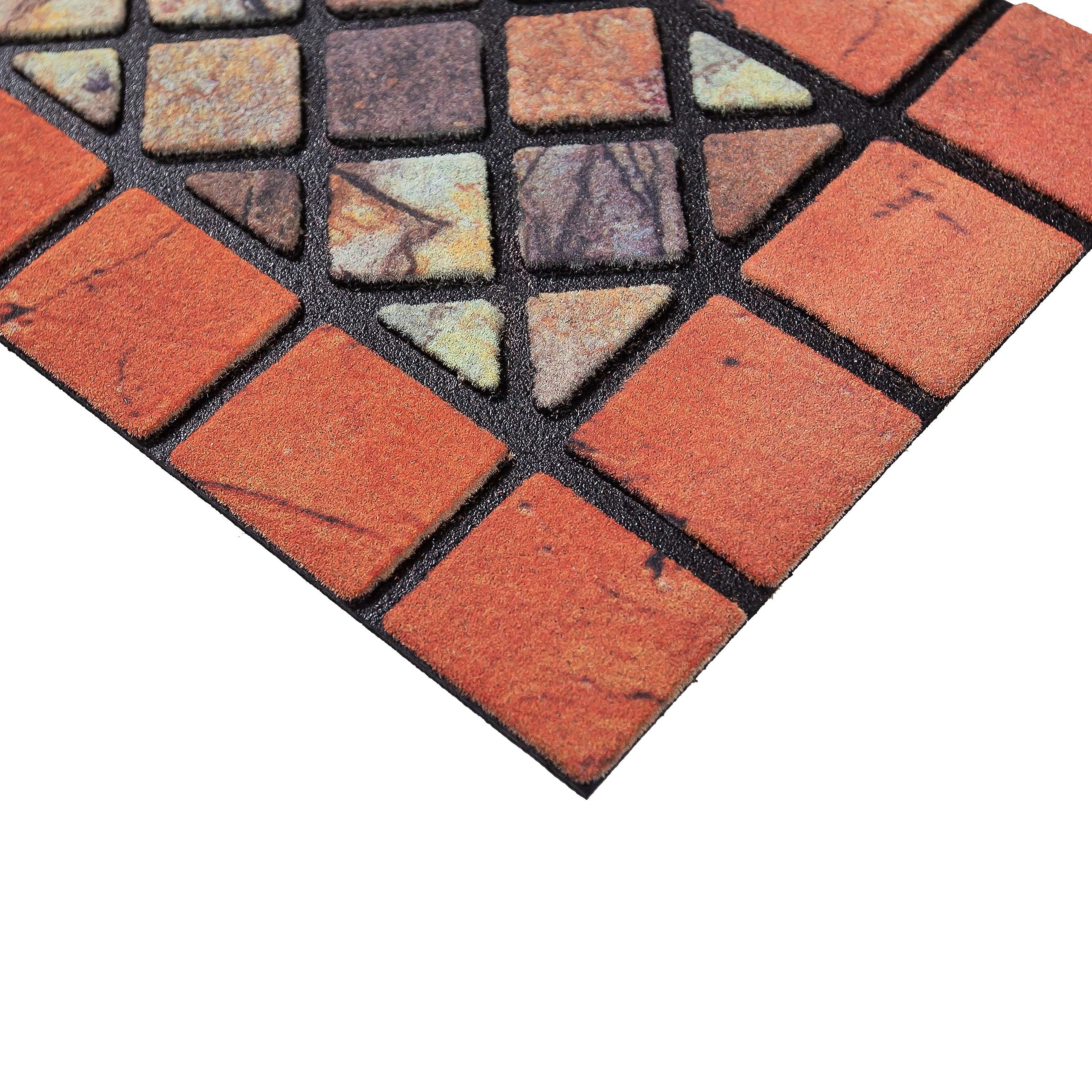 Nicoman Narrow Doormat Tiled Door Mat Barrier Eco-Friendly Heavy Duty Non-Slip Dirt Scraper For Indoor Outdoor Garden Shed Garage Entrance  (4 Pack,