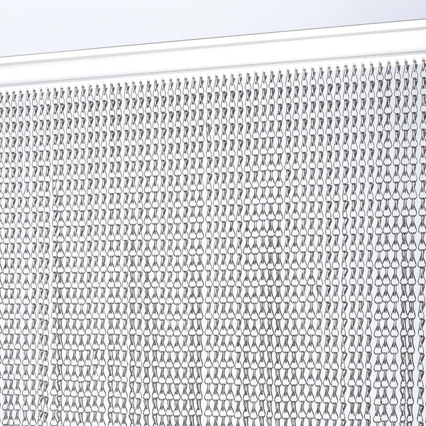 Gluwoer Aluminium Chain Curtain 100 x 210cm Metal Door Fly Screens Insect Control Curtain for Doorways (Grey)