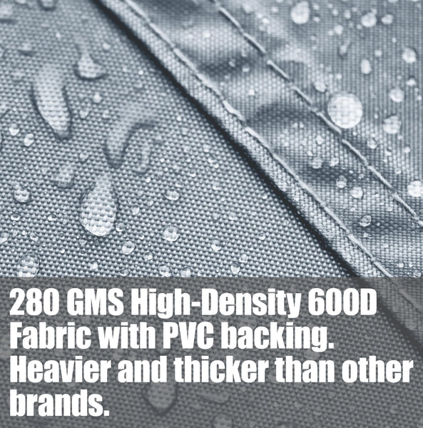 Kingsbridge Cube Garden Furniture Cover, 135cm, 600D Heavy Duty Fabric, Double Stitching, Waterproof, Anti UV, Breathable, Rip Proof, Grey Outdoor