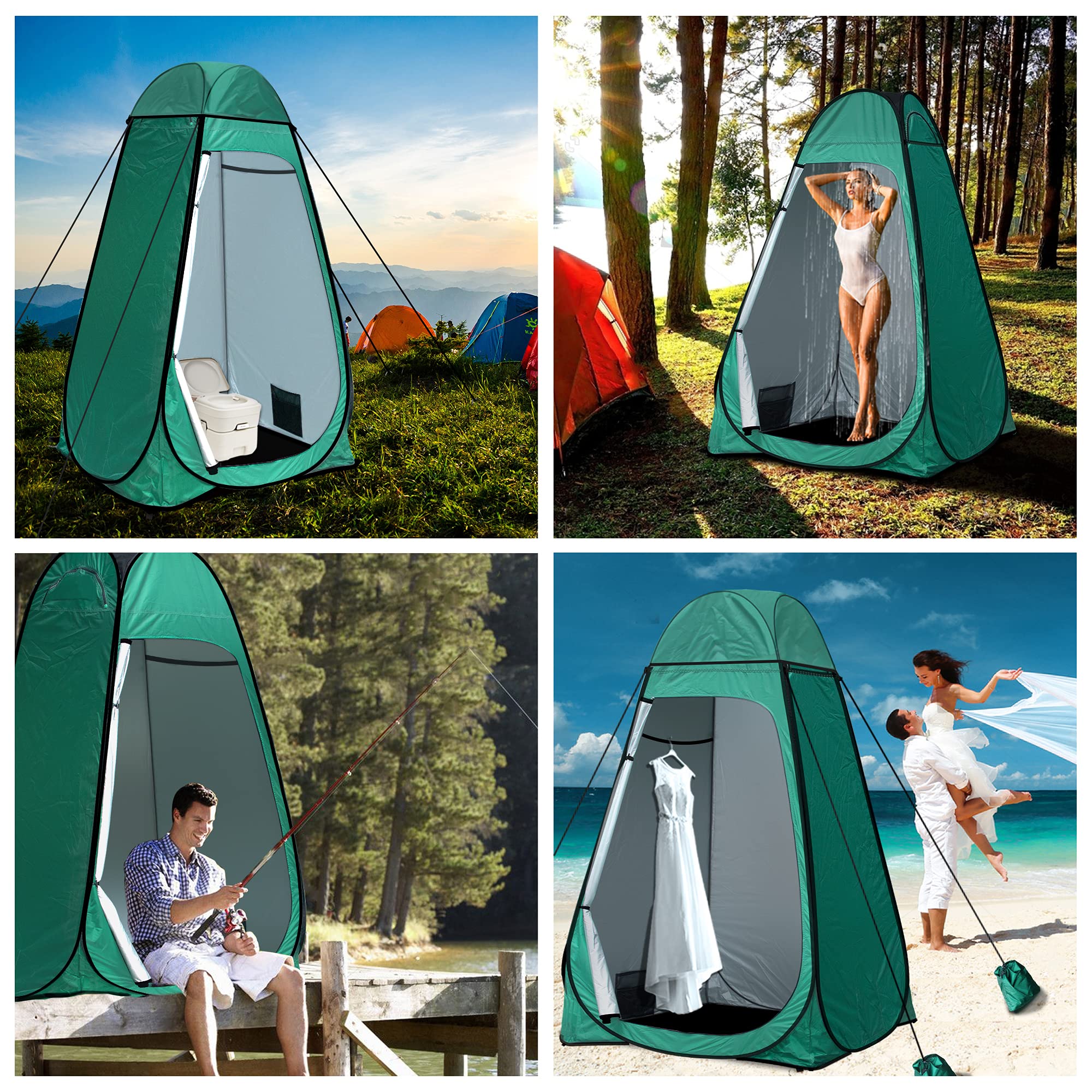 Pop Up Toilet Tent riggoo Portable Shower Toilet Tents for Camping Privacy Outdoor Changing Room for Beach Fishing Hiking Sun Shelter (UV Protection)