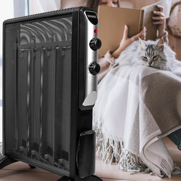 Duronic Electric Heater HV220 Oil Free Radiator Convection Heater Free Standing Radiator Mica Panel Heaters Portable Radiators with Micathermic Panels