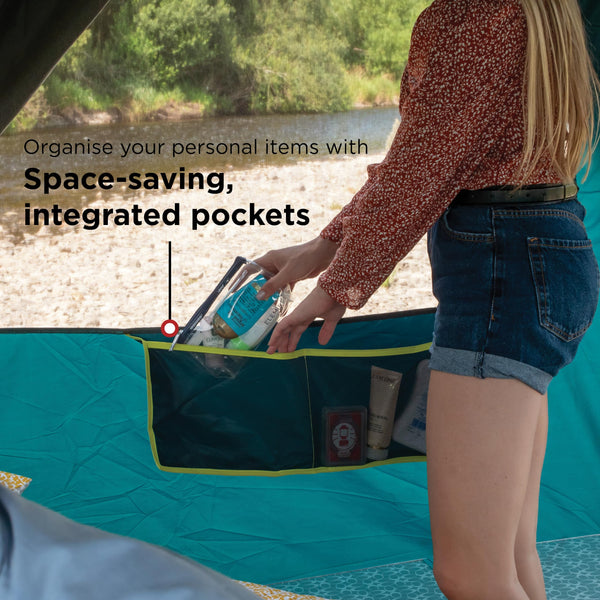 Coleman Tent Octagon, 6 Man Festival Dome Tent, 6 Person Family Camping Tent with 360° Panoramic View, Stable Steel Pole Construction, Sewn-in Groundsheet, 100 Percent Waterproof