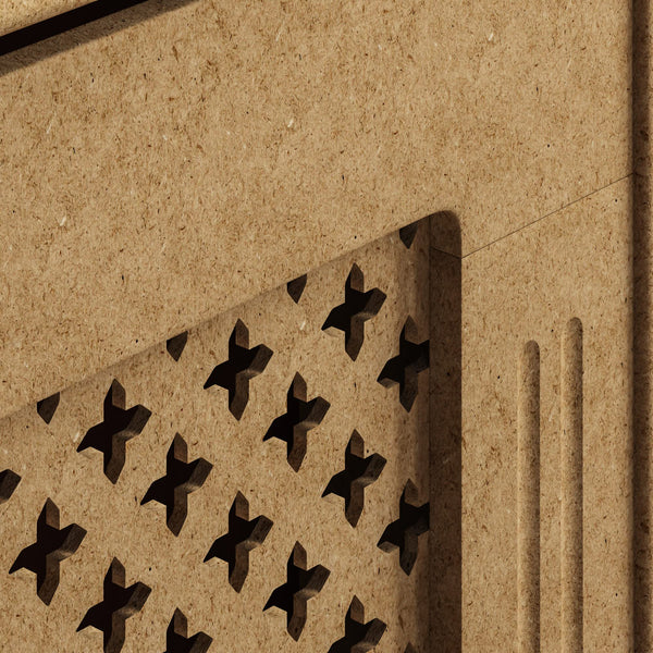 Vida Designs Oxford Radiator Cover – Traditional Cross Pattern, Olive Grey, MDF, Modern Painted Finish, Heat Efficient, Small, (H 82 x W 78 x D 19 cm)