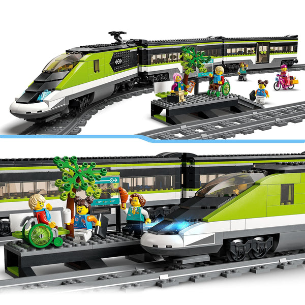 LEGO City Express Passenger Train Set - incl. a Remote Controlled Train Toy with Working Headlights, 2 Coaches, 24 Track Pieces & 6 Minifigures - Gift for 7+ Year Old Boys & Girls - 60337