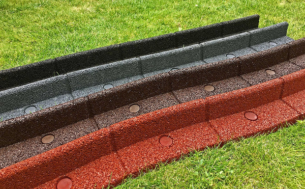 FlexiBorder - Lawn Edging - Flexible Garden Edging Border for Grass Lawns - Pathways - Raised Borders - Artificial Grass - Brown - 2 x 1m Lengths