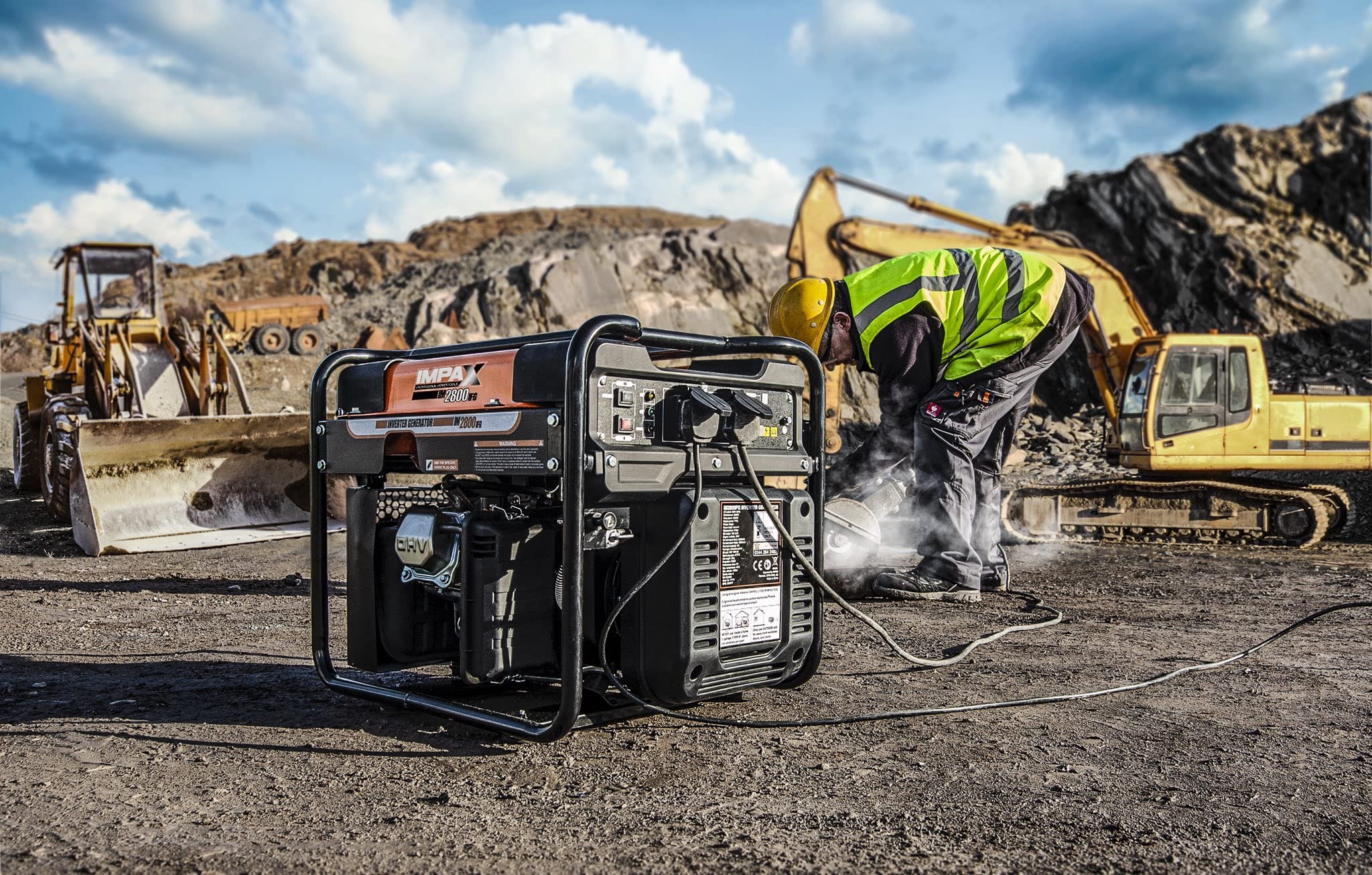 IMPAX® 3500w Inverter Open - Frame Generator, Orange/Black