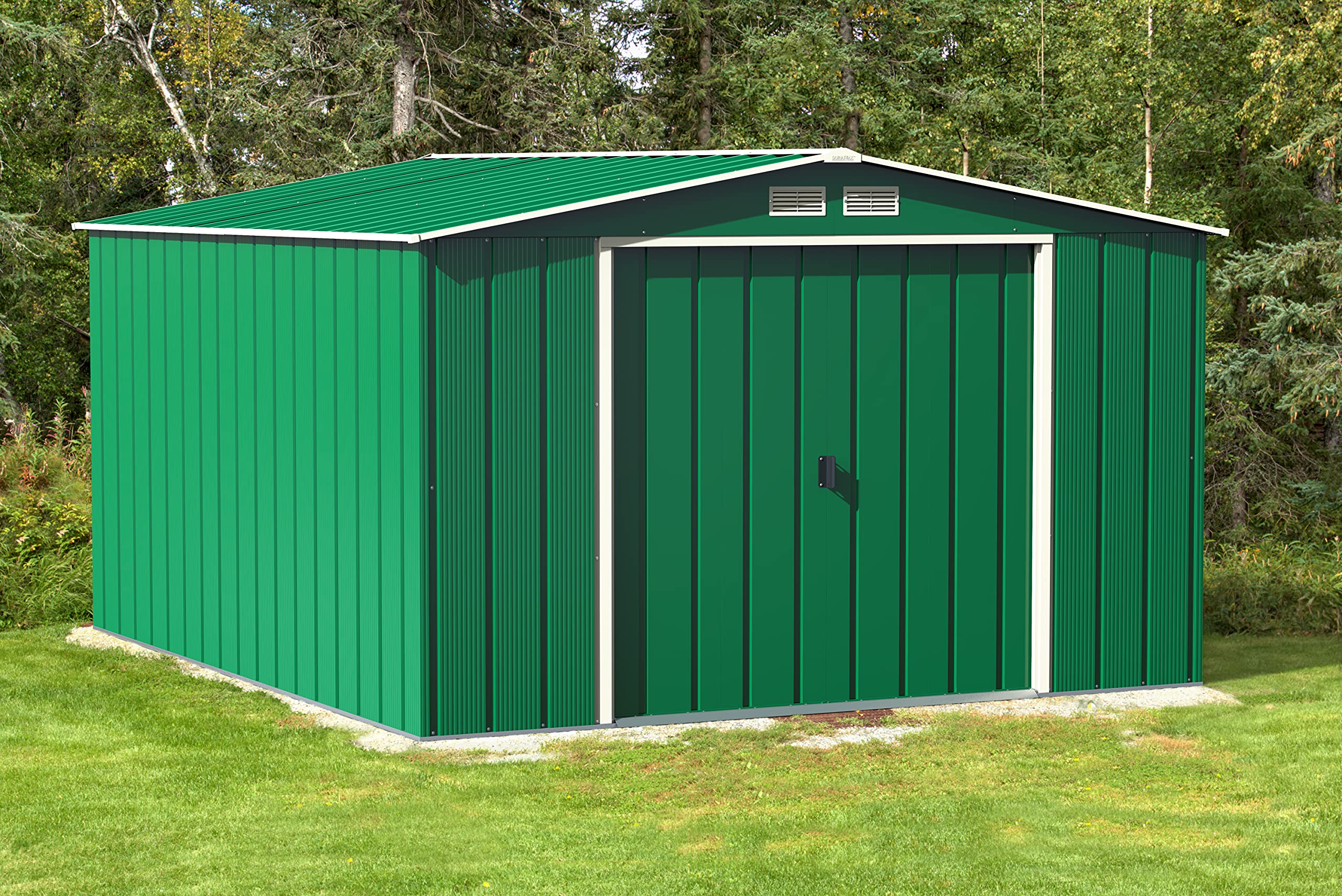 Duramax ECO 8 x 8 (6.35 m2) Metal Garden Storage Shed, Hot-Dipped Galvanized Metal Garden Shed, Tool Storage Shed, Strong Reinforced Roof Structure, Maintenance-Free Metal Shed, Anthracite