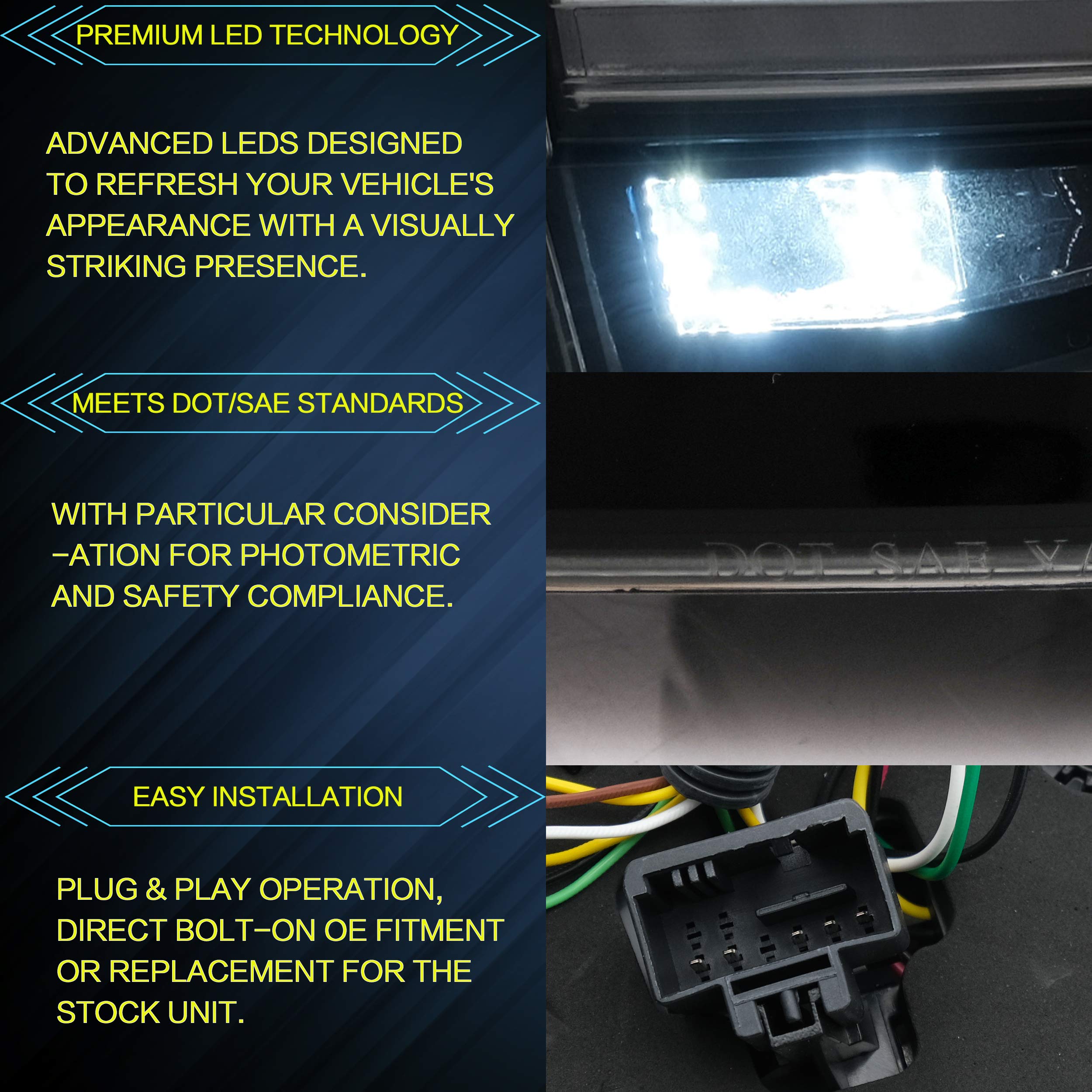 VLAND Headlights Compatible with Golf 7 MK7 TDI TSI 2013-2017, Front Lights with Sequential Indicator, Red Line Headlamps