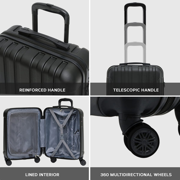 Flight Knight Premium Lightweight Suitcase - Built-in TSA Lock - 8 Spinner Wheels - ABS Hard Shell Check in Highly Durable Luggage - Medium - 67x45x26cm