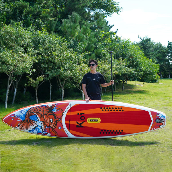 FunWater Inflatable Stand Up Paddle Board with Accessories,SUP Paddle Board Ultra-Light Includes ISUP,Adjustable Paddle,Pump,Dry Bag,Fin,Leash,Paddle Boards 11 FT for Youths and Adults