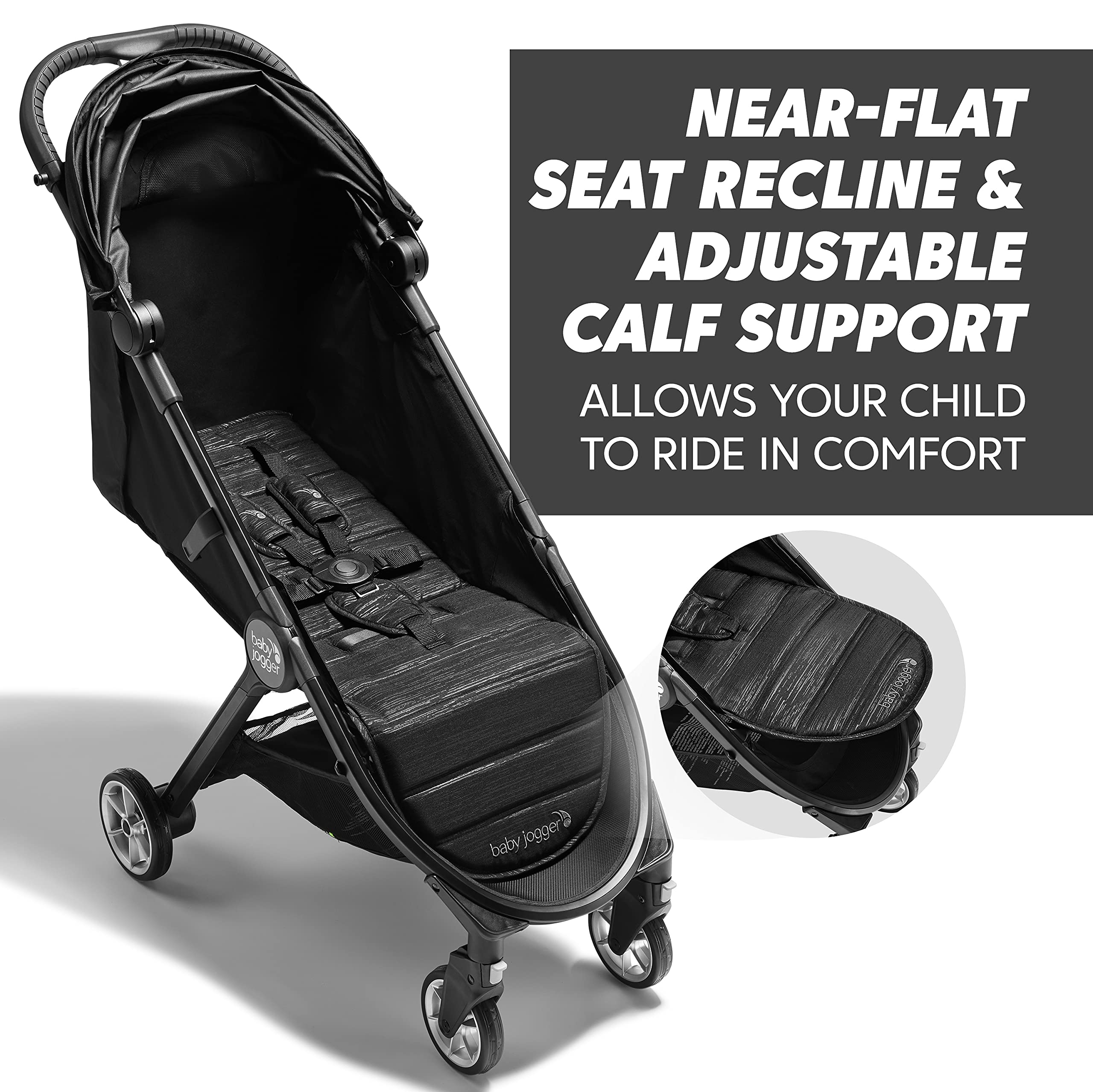 Baby Jogger City Tour 2 Travel Stroller | Ultra-Lightweight, Foldable & Compact Pushchair Buggy | Shadow Grey