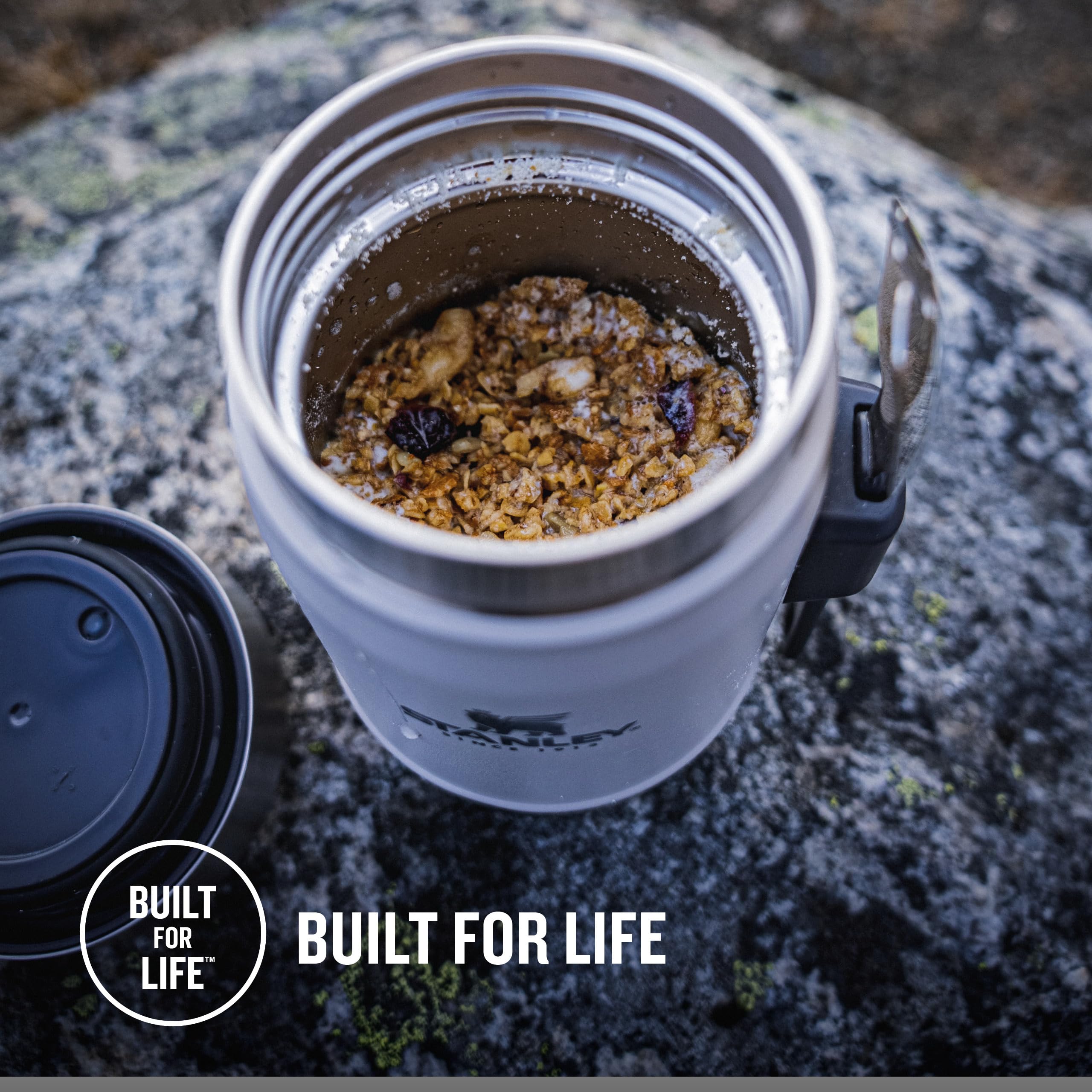 Stanley Classic Legendary Food Jar 0.4L With Spork - Keeps Cold For 7 Hours - BPA-Free Stainless Steel Soup Flask - Leakproof - Dishwasher Safe - Rose Quartz