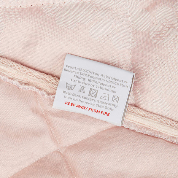 Dreams & Drapes Serene Blossom-Jacquard Bedspread, Blush Pink,240x220cm