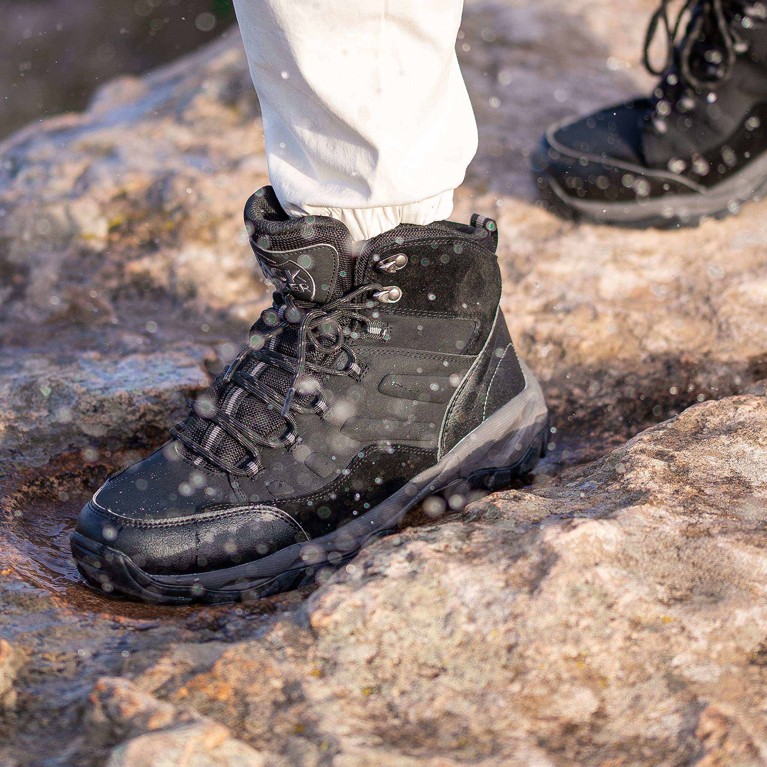 Jack Walker Mens Walking Leather Boots Lightweight Vent Breathable Hiking Trekking Shoes JW8215