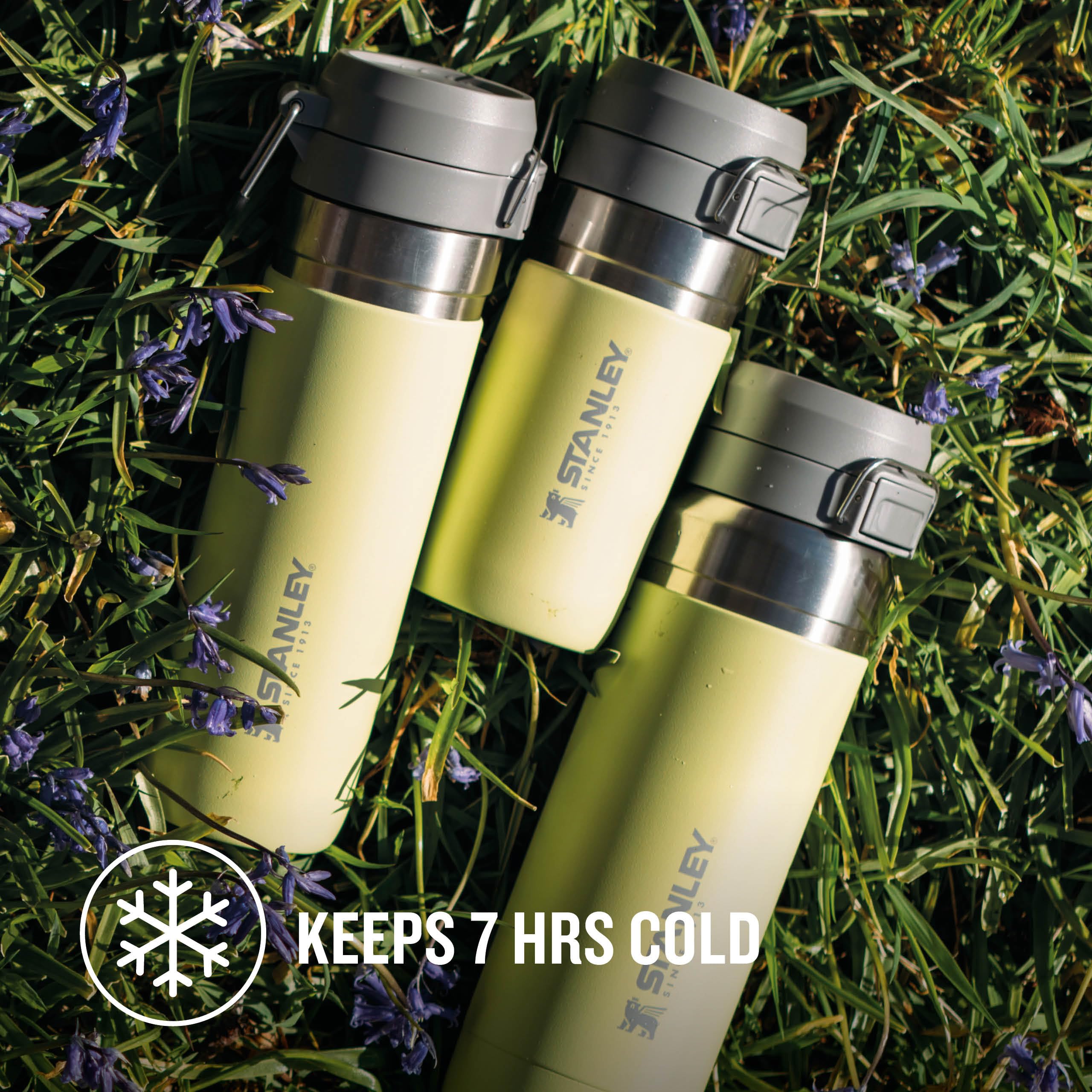 STANLEY Quick Flip Stainless Steel Water Bottle 0.47L - Keeps Cold For 7 Hours - Leakproof - BPA-Free Thermal Flask - Dishwasher Safe - Cup Holder Compatible