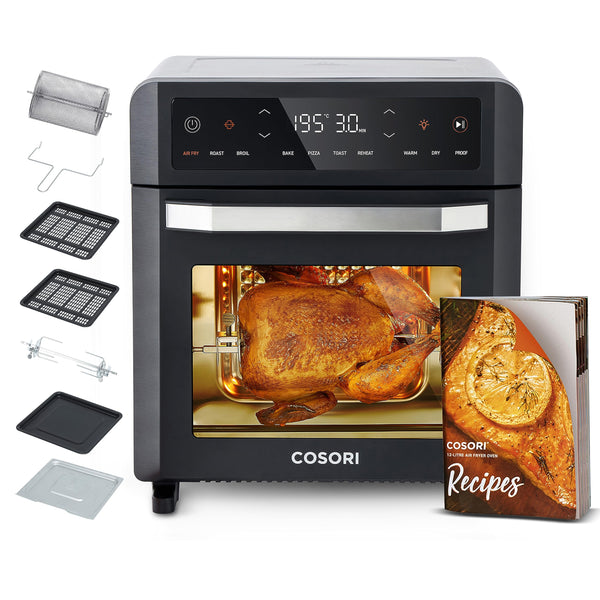 COSORI Smart Air Fryer Oven Dual Blaze 6.4L, Double Heating Elements, Cookbook, No Shaking & No Preheating, APP Control, 12 Functions, Air Fry, Roast, Bake, Reheat, Dishwasher Safe