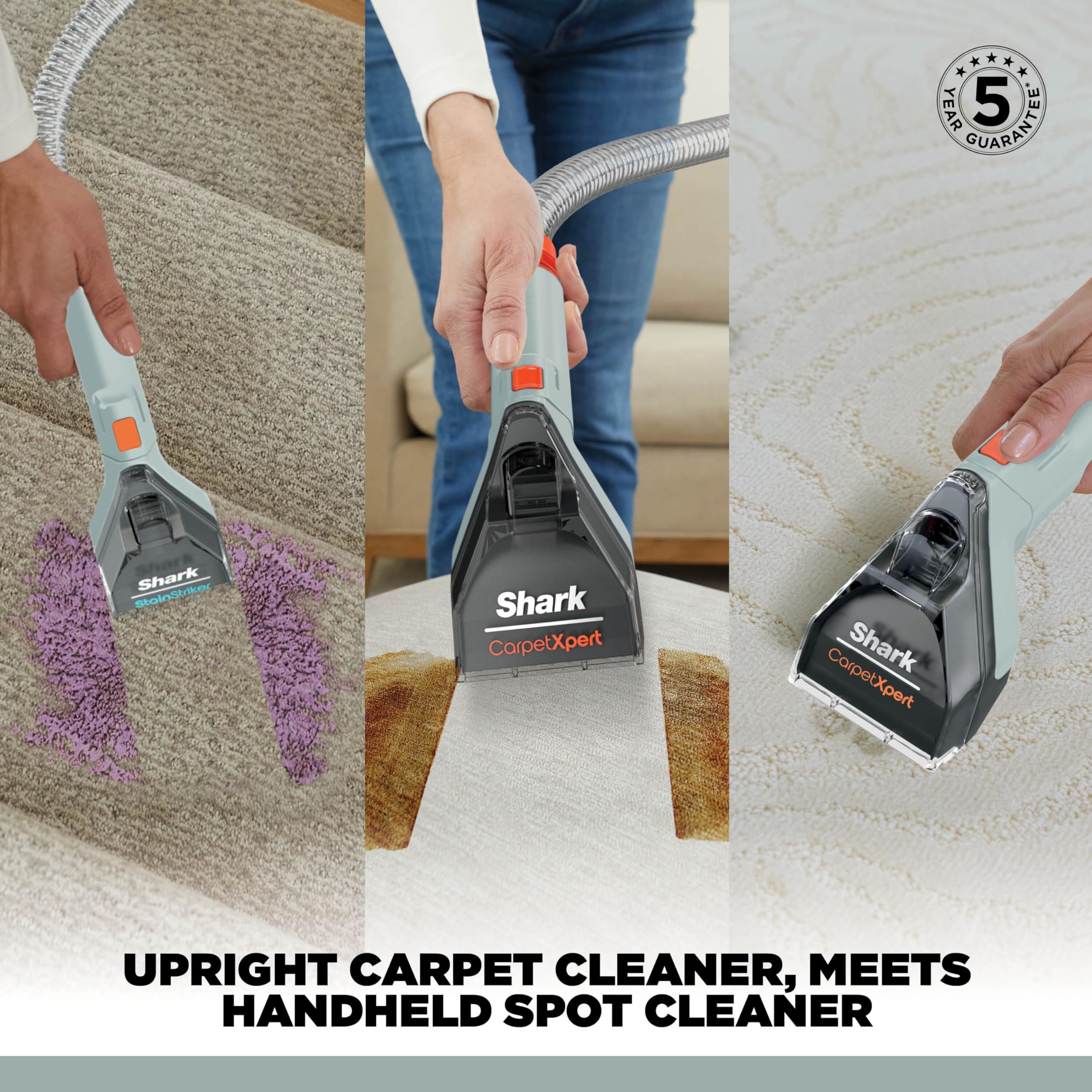 Shark CarpetXpert HairPro Pet Carpet Cleaner with Anti-Clog, Anti-Clump, Anti-Tangle, Removes Stains & Odours from Carpets & Rugs, Includes Deep Clean Pet Formula, 1000W, EX220UK