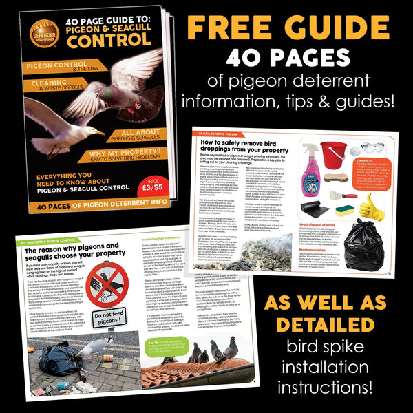 Defender Seagull Spikes Pack | 6 m | Glue | Bird Control Guide | Various Size Packs