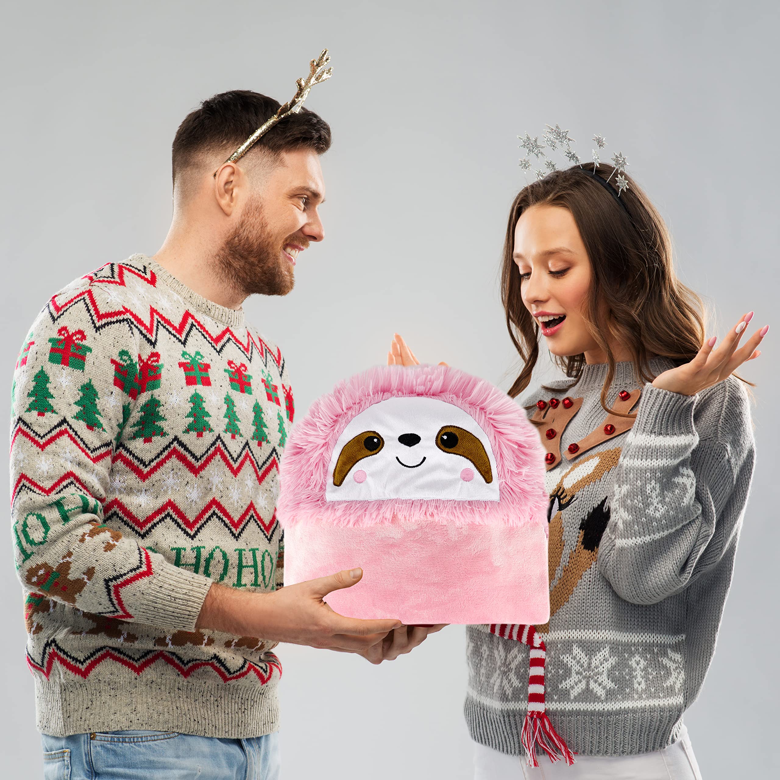 Shoppawhile Sloth Gifts for Women Wearable Hooded Blanket Soft Cute Warm Fluffy Sloth Hooded Blanket 59 * 51 inch