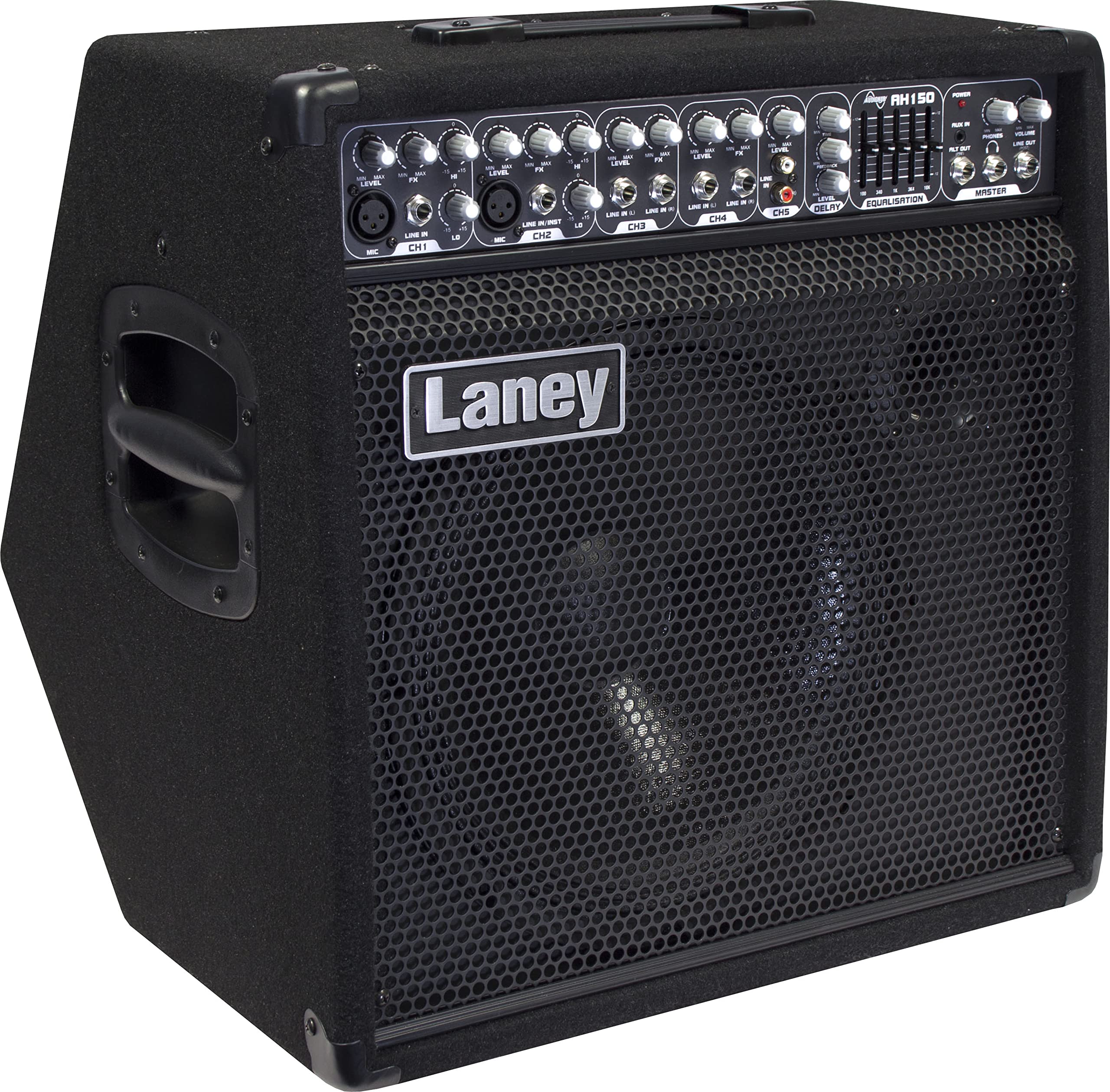 Laney AUDIOHUB Series AH80 - Multi-Input Combo Amp - 80W - 10 inch Woofer plus Horn, Black