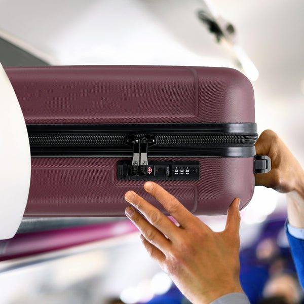 Flight Knight Premium Lightweight Suitcase - Built-in TSA Lock - 8 Spinner Wheels - ABS Hard Shell Check in Highly Durable Luggage - Medium - 67x45x26cm