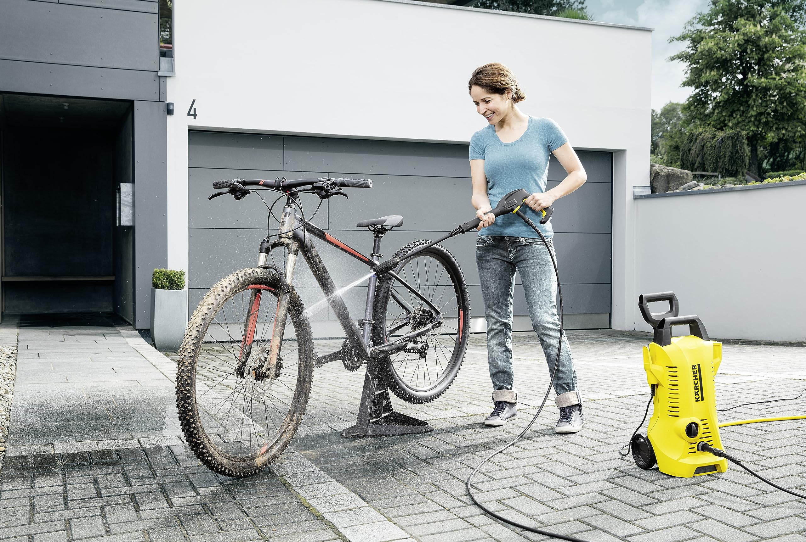 Kärcher K 2 Power Control Home pressure washer, pressure: max. 110 bar, flow rate: 360 l/h, area: 20 m²/h, water filter, weight: 4.0 kg, high-pressure gun, dirt blaster, spray lance, Home Kit