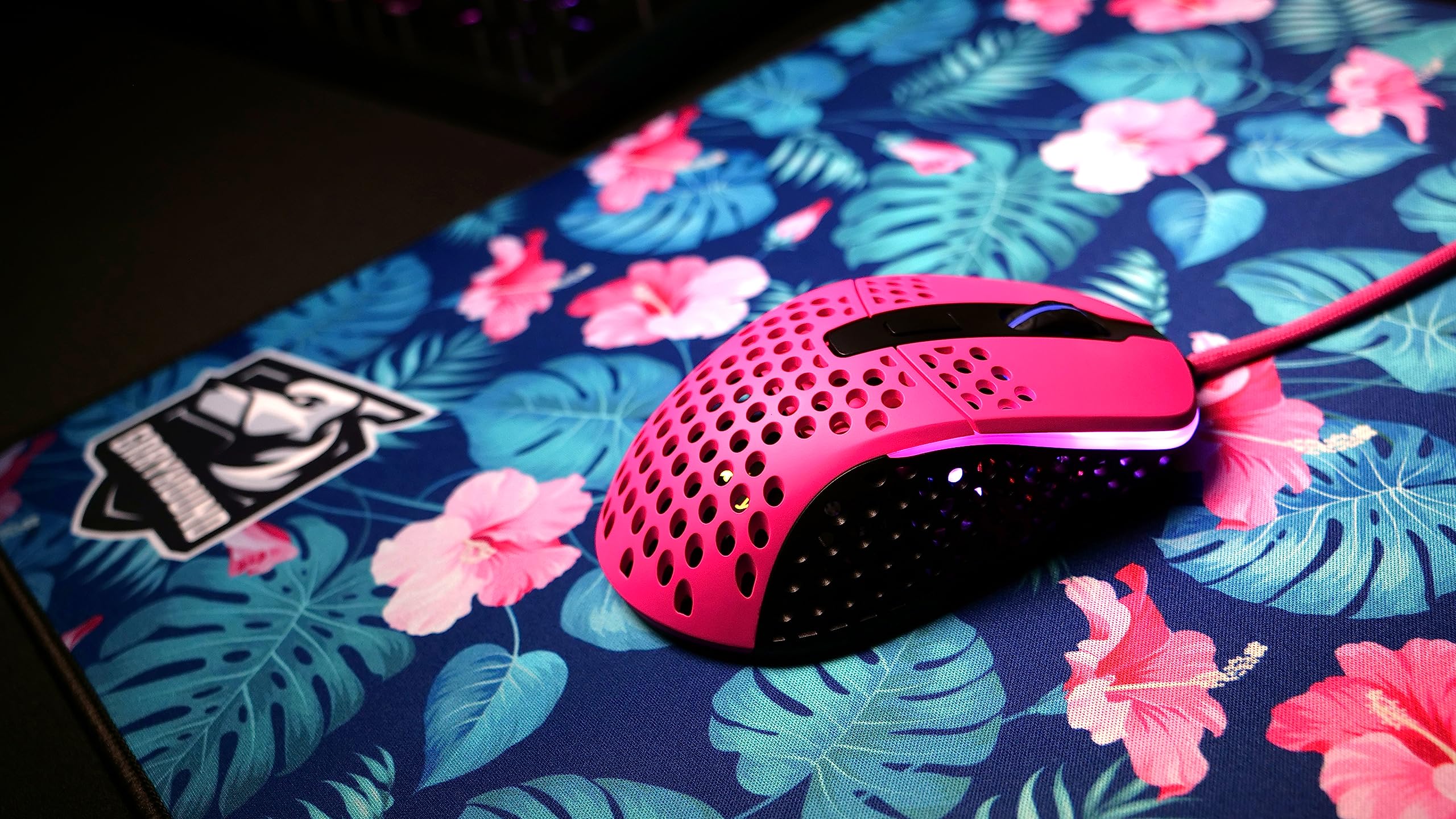 Xtrfy M4 RGB, Ultra-Light Wired Gaming Mouse, Ergonomic Design for Right-Handers, Pixart 3389 Sensor, Adjustable RGB Lighting, Pink Edition