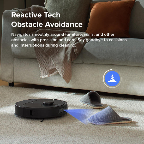 roborock Qrevo S Robot Vacuum Cleaner, 7000Pa Suction, LiDAR & Reactive Tech Obstacle Avoidance, Multifunctional Dock, Auto Mop Washing&Drying, Self-Emptying&Refilling, 10mm Mop Lifting (White)