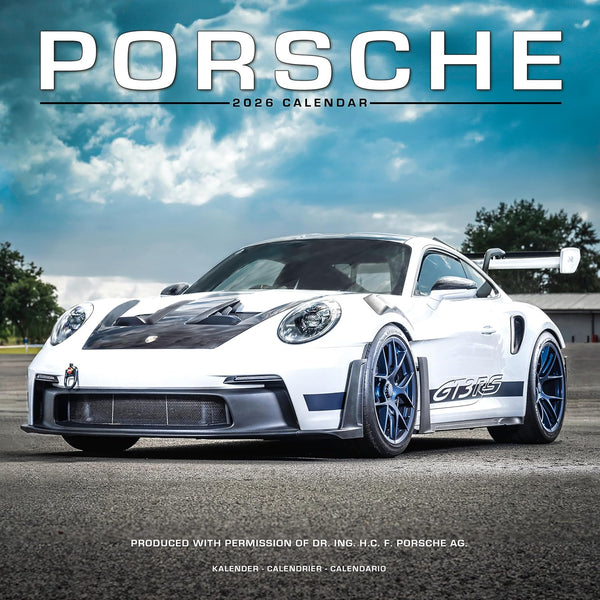 Porsche 2026 Calendar | Square Wall Calendar | Car Enthusiast Gift | Plastic Free Packaging | by Avonside Publishing