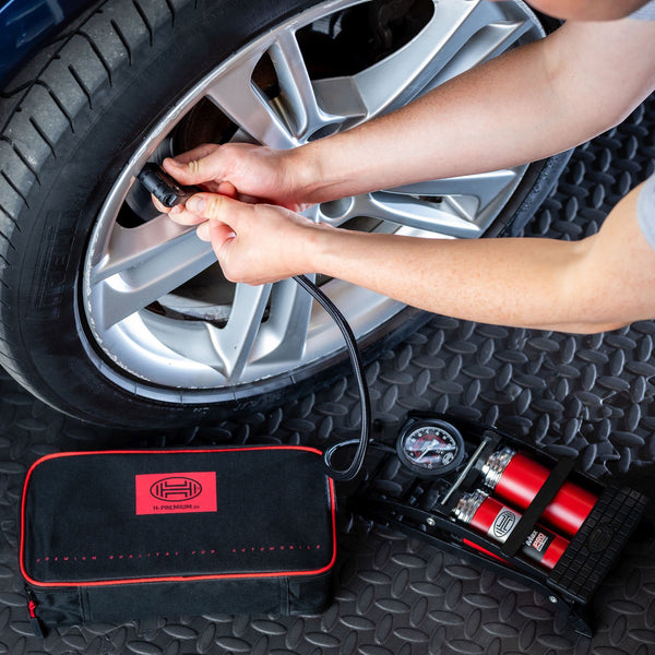 HEYNER Premium Double Barrel Foot Air Pump With Manometer 10 Bar 140PSI Pedalmax? 225000