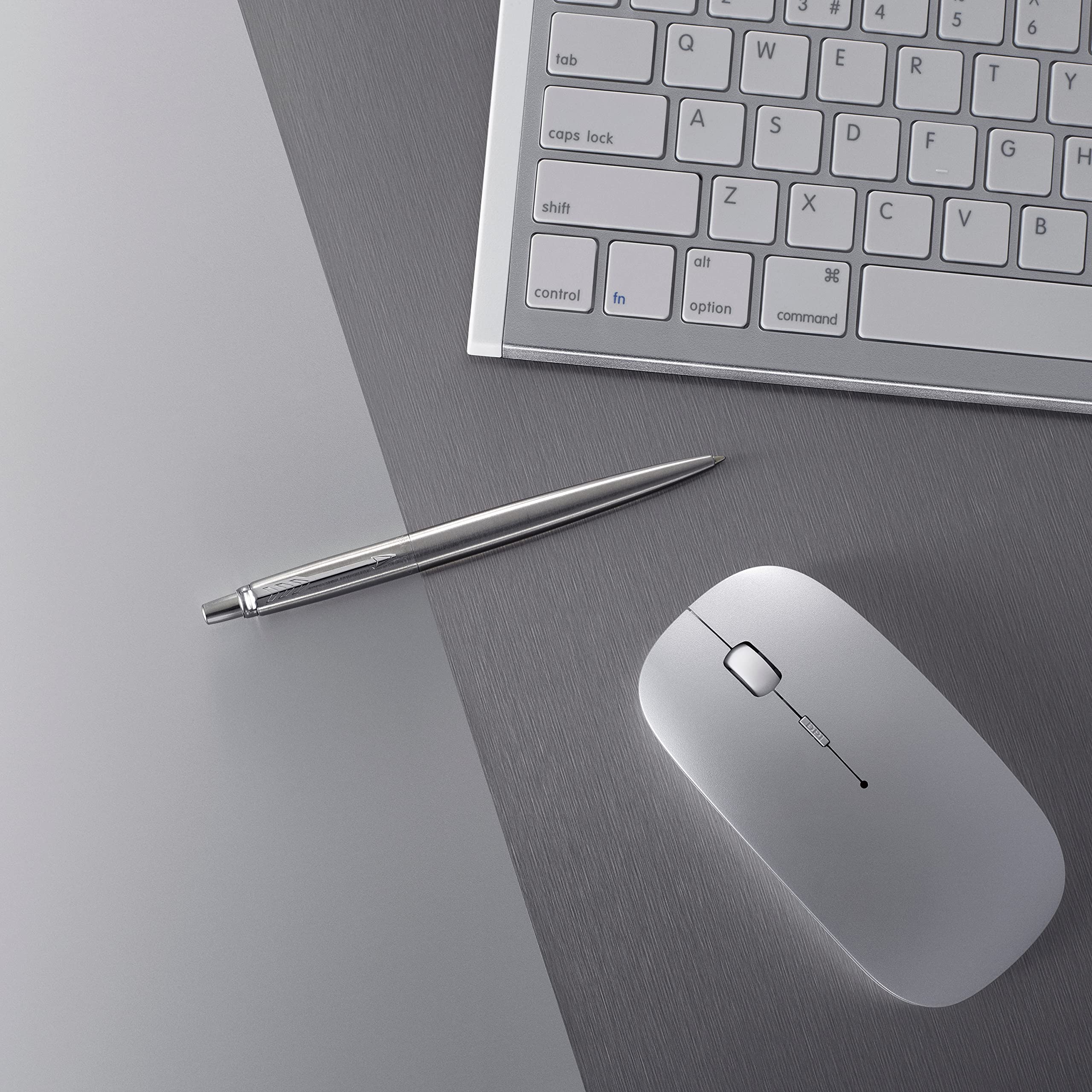 Parker Jotter Ballpoint Pen | Stainless Steel with Chrome Trim | Medium Point | Handwriting Pens & Stationery Supplies | Blue Ink | Gift Box