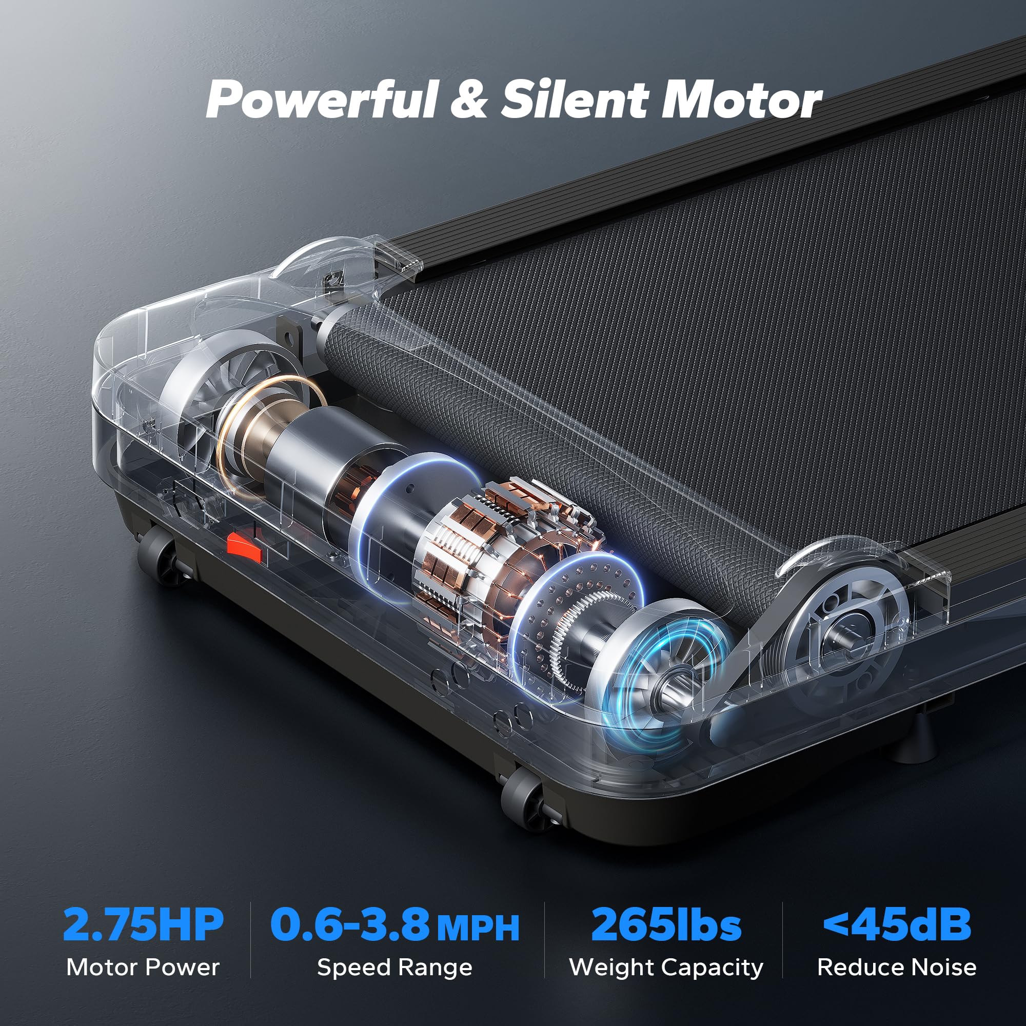 MERACH Walking Pad Treadmill for Home, Under Desk Treadmill, Walking Treadmills 3 in 1 for Home/Office, 265LBS Capacity, 2.75HP Portable Treadmills with Magnetic Remote Control, LED Display