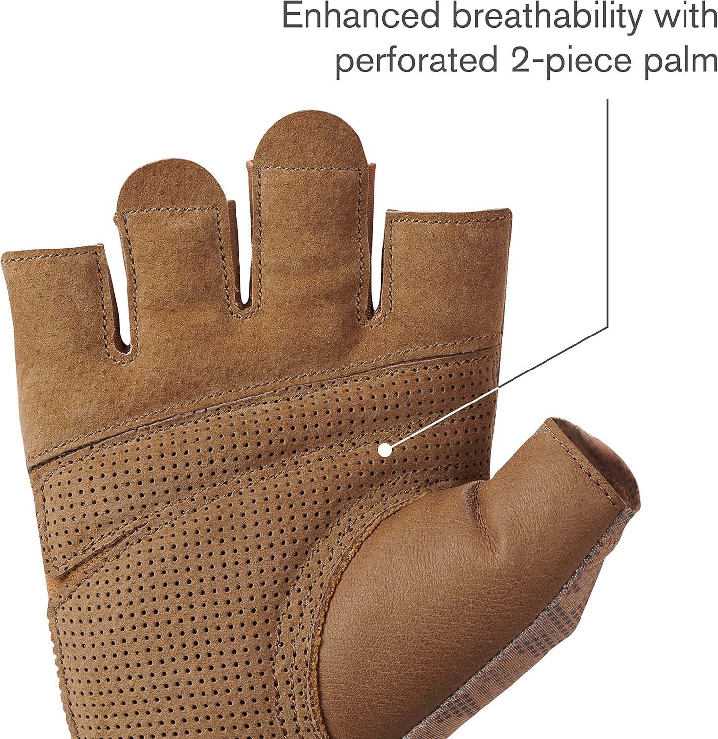 Harbinger Pro 2.0 Weightlifting Gloves–Padded Leather Palm, Breathable Perforated Design, 4-Way Stretch, Pull Tabs, Wrist Strap–Flexible Moderate Support Gym Gloves– Unisex, Tan, X-Large