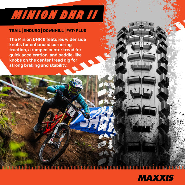 Maxxis Minion DHR2 Folding Dual Compound Exo/tr Tyre - Black, 29 x 2.30-Inch
