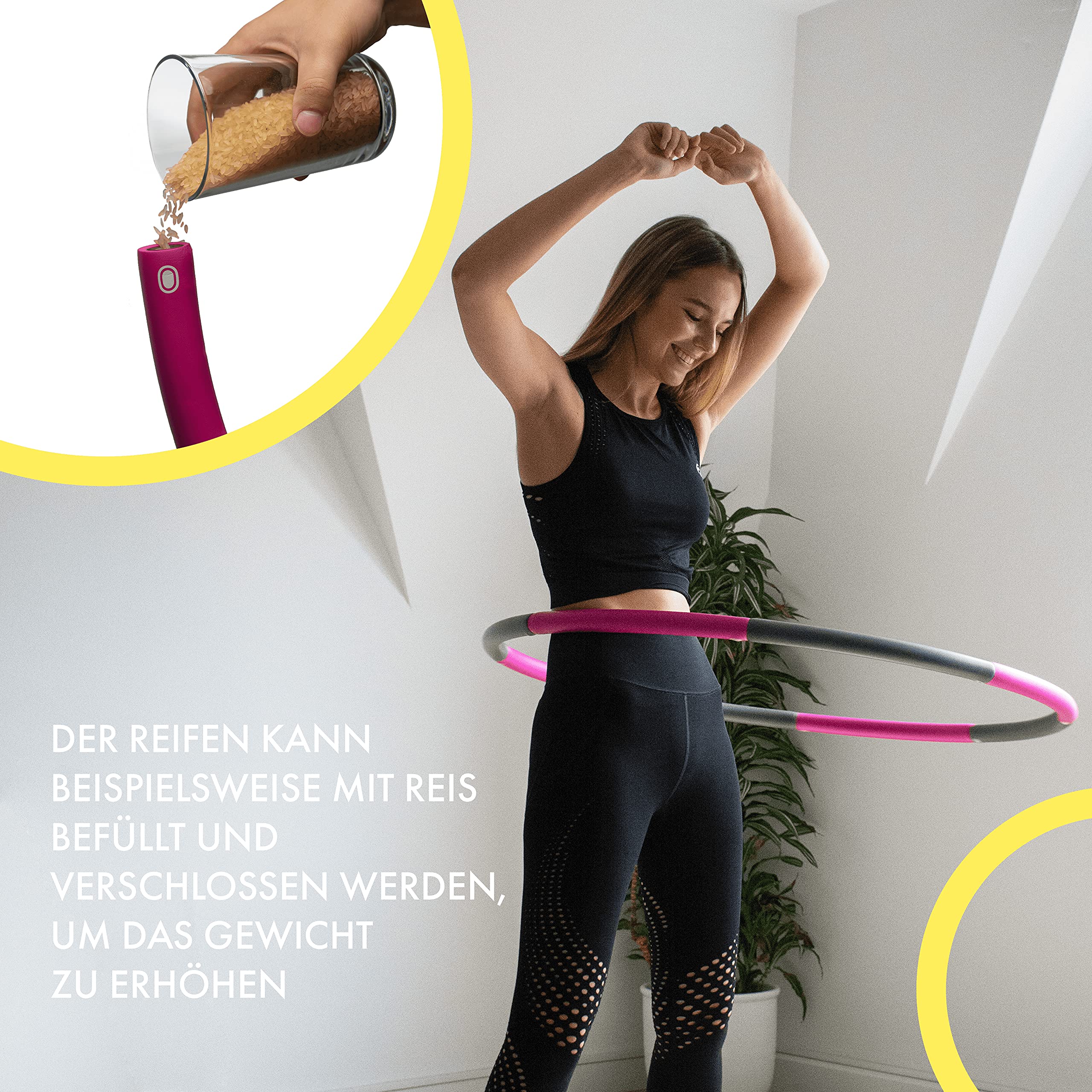 GreenWise? Hula Hoop Sport Stainless Steel for Adults & Children for Weight Loss Massage Fitness | High Quality Foam | Includes Carry Bag