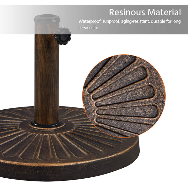Yaheetech 10kg Patio Umbrella Stand Parasol Base Weight Heavy Duty Garden Parasol Stand Holder Round Iron Umbrella Base Stand Bronze