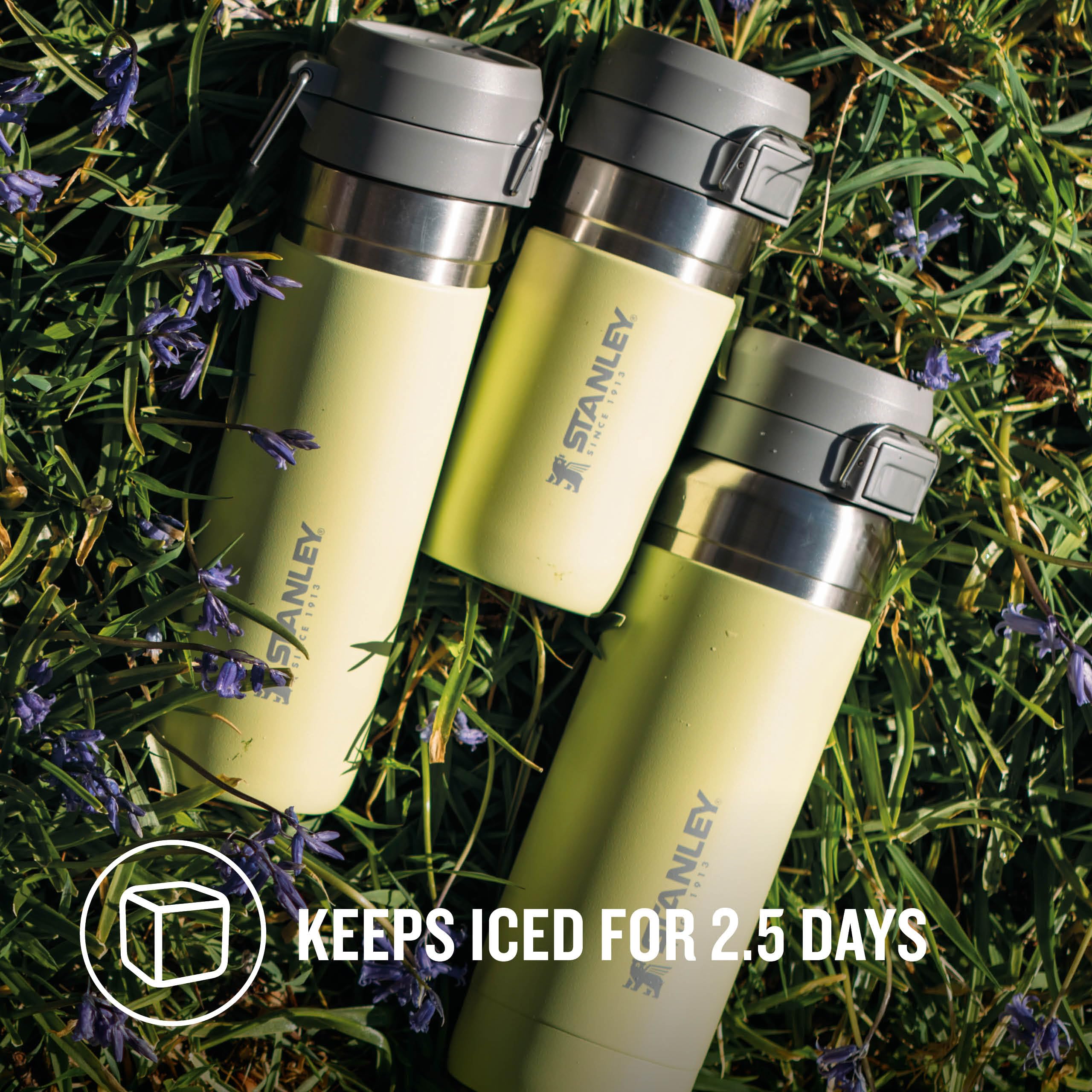 STANLEY Quick Flip Stainless Steel Water Bottle 0.47L - Keeps Cold For 7 Hours - Leakproof - BPA-Free Thermal Flask - Dishwasher Safe - Cup Holder Compatible