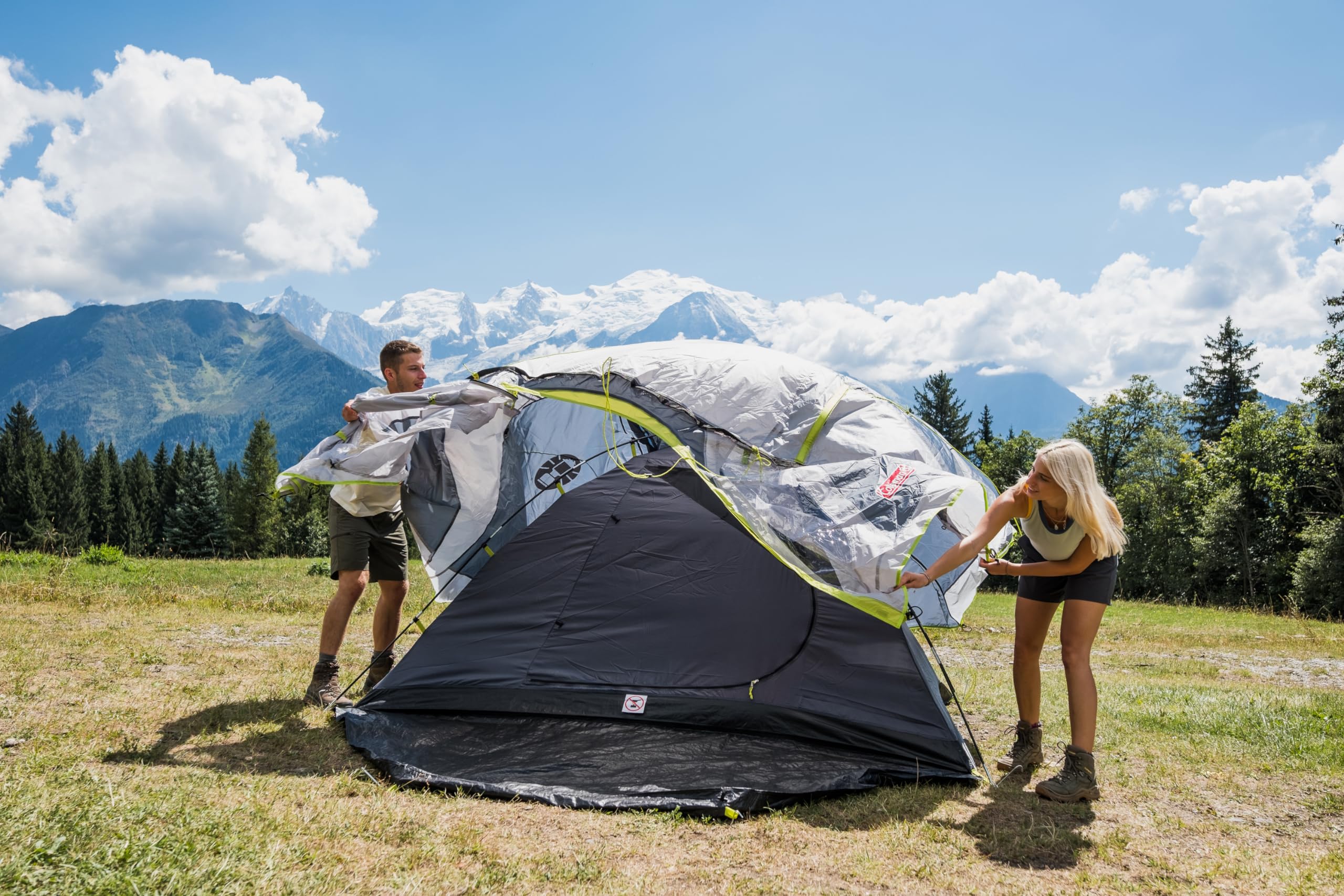 Coleman Tent Darwin 2-4 Person | Compact Lightweight Dome Tent | Models with Darkened Bedroom | Camping, Festival and Hiking Tent | 4500mm Waterproof | with Sewn-in Groundsheet